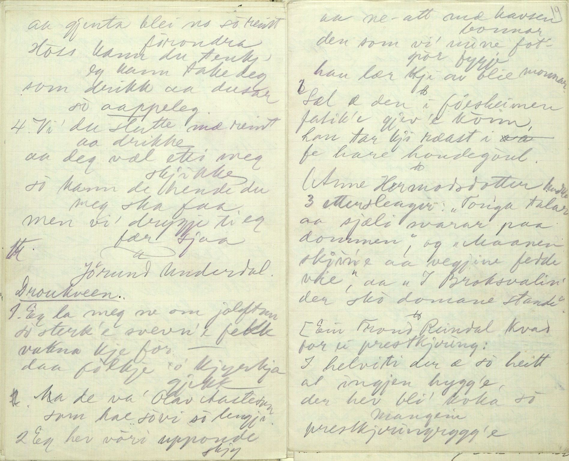 Rikard Berge, TEMU/TGM-A-1003/F/L0005/0010: 160-200 / 169 Frå Mo.Tordiveln og fluga, 5 vers. Pål sine høner, 2 vers, 1911, s. 18-19