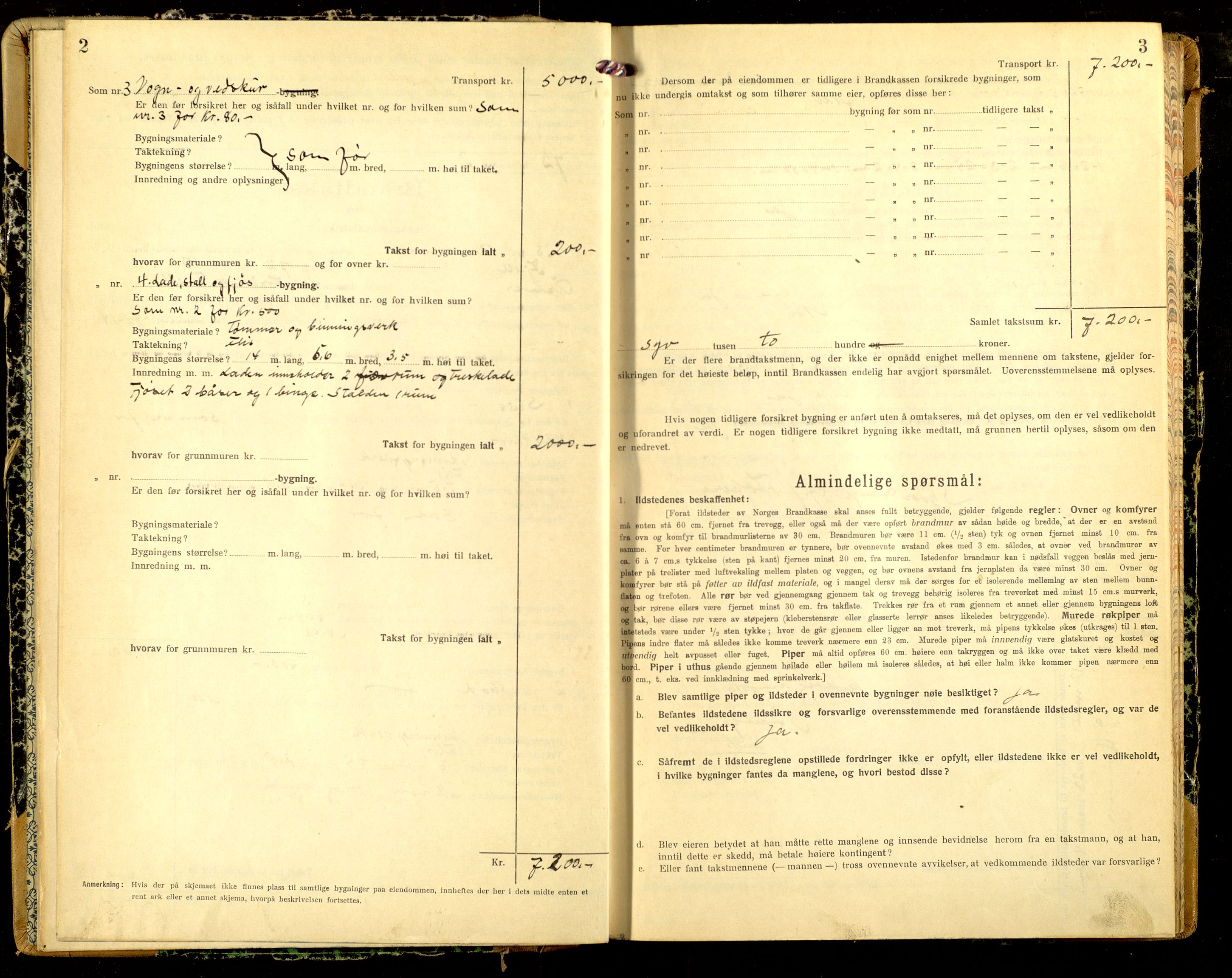 Norges Brannkasse, Åsnes, AV/SAH-NBRANÅ-018/F/L0020: Branntakstprotokoll, 1923-1929