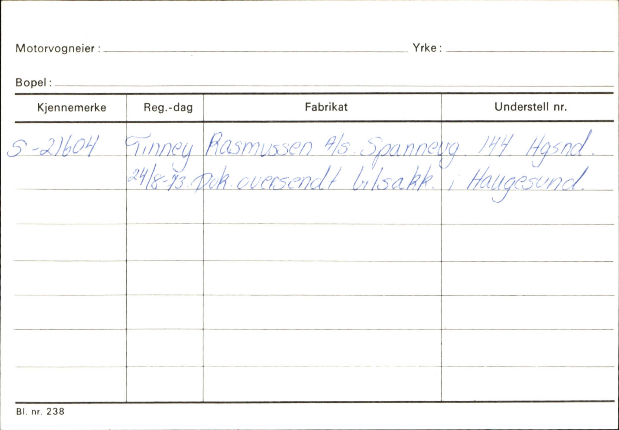 Statens vegvesen, Sogn og Fjordane vegkontor, AV/SAB-A-5301/4/F/L0132: Eigarregister Askvoll A-Å. Balestrand A-Å, 1945-1975, s. 234