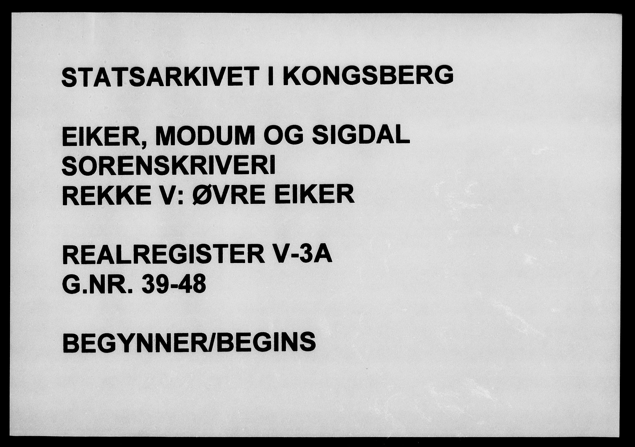 Eiker, Modum og Sigdal sorenskriveri, SAKO/A-123/G/Gb/Gbe/L0003a: Panteregister nr. V 3a