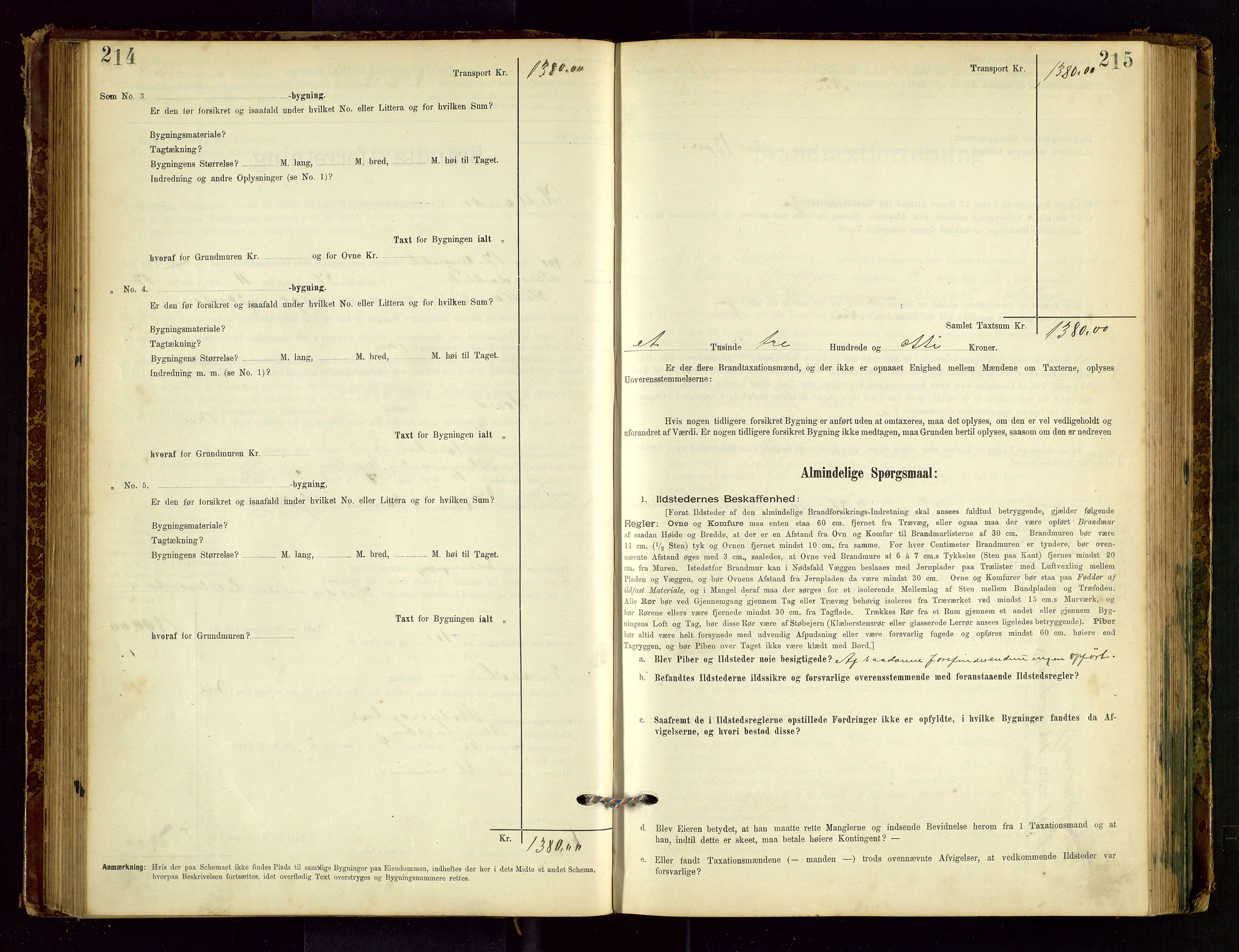 Hetland lensmannskontor, AV/SAST-A-100101/Gob/L0001: "Brandtaxationsprotokol", 1895-1918, s. 214-215