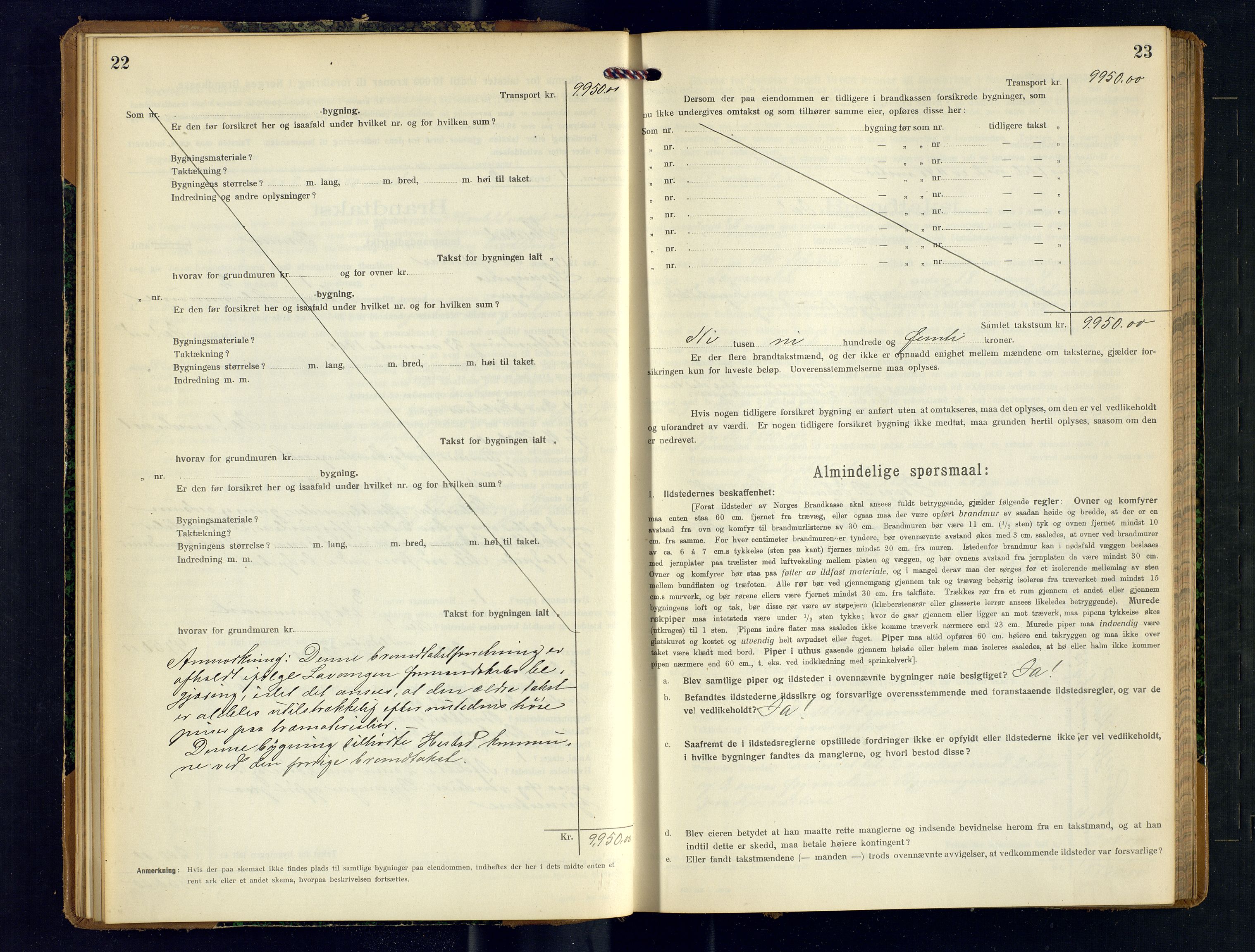 Ibestad lensmannskontor, AV/SATØ-S-1499/F/Fv/Fvh/L0276: Branntakstprotokoller, 1917-1918, s. 22-23