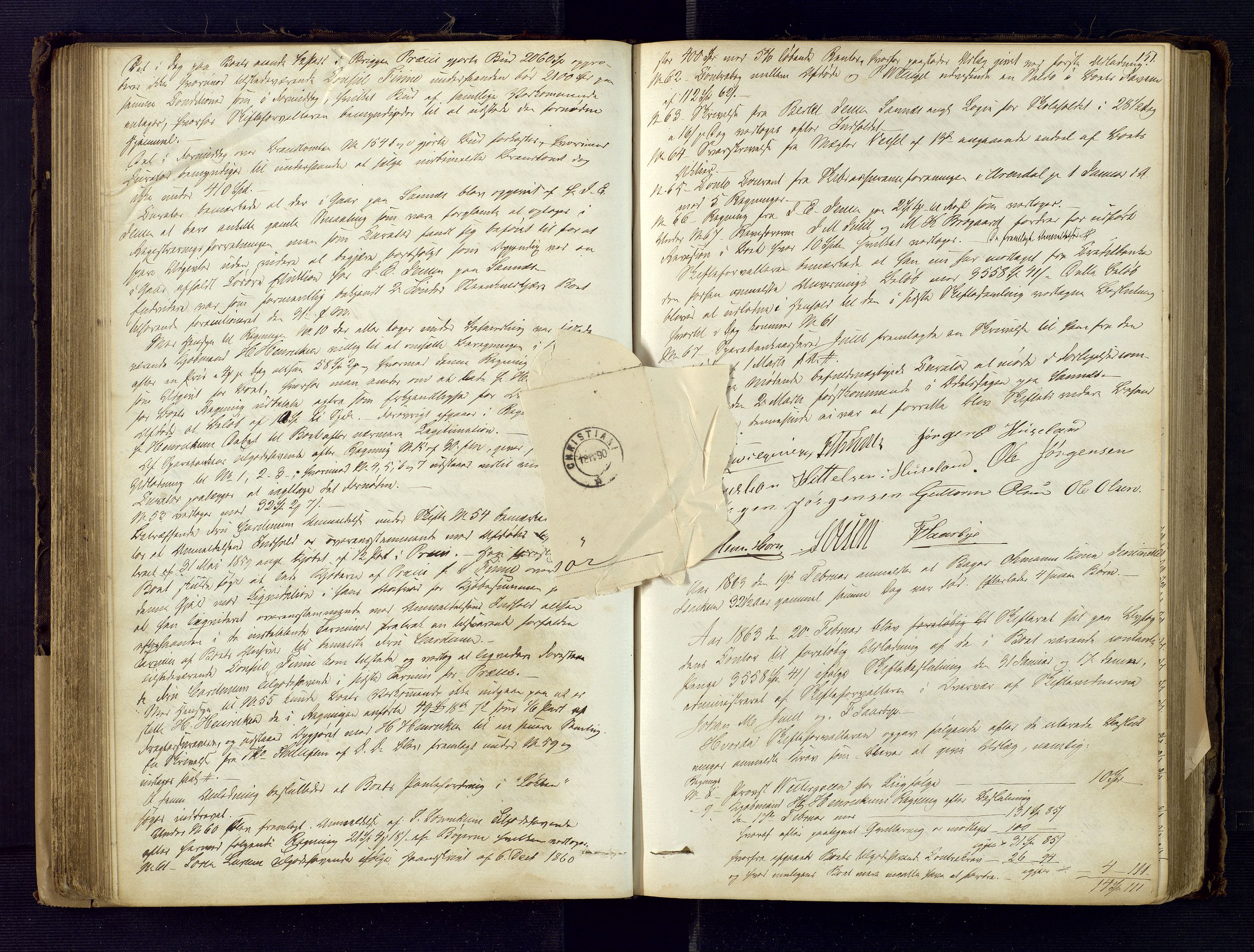 Risør byfogd, AV/SAK-1222-0005/H/Hc/L0002: Skifteprotokoll nr. 2, 1858-1871, s. 151