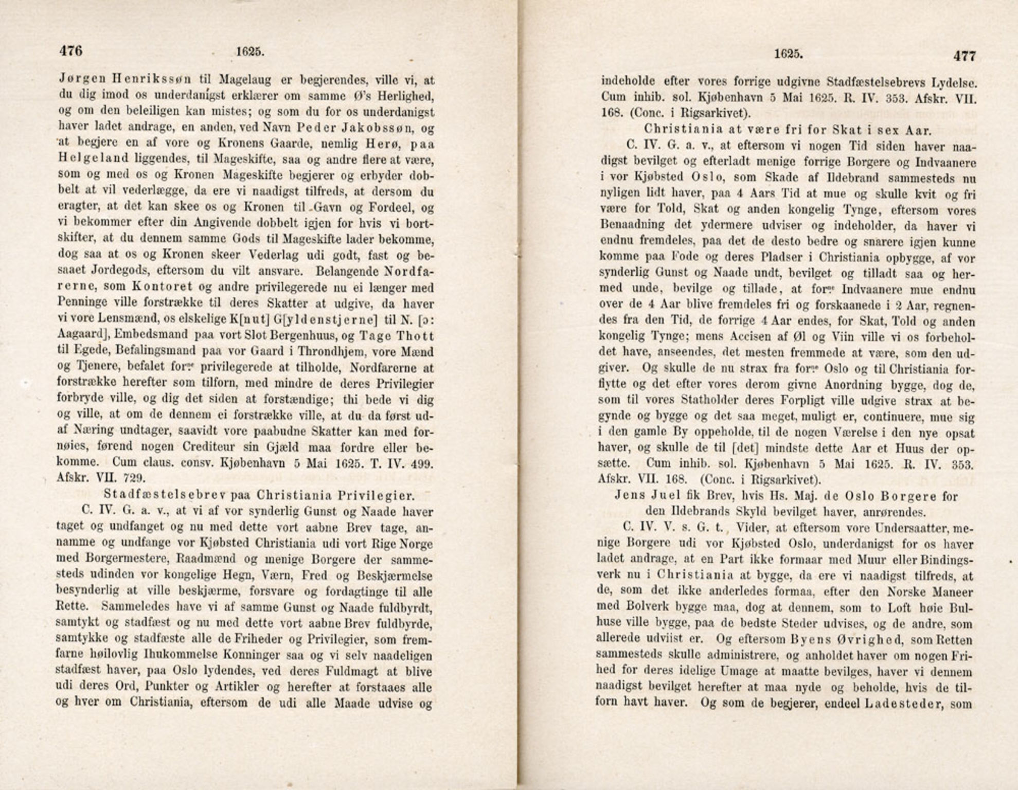 Publikasjoner utgitt av Det Norske Historiske Kildeskriftfond, PUBL/-/-/-: Norske Rigs-Registranter, bind 5, 1619-1627, s. 476-477