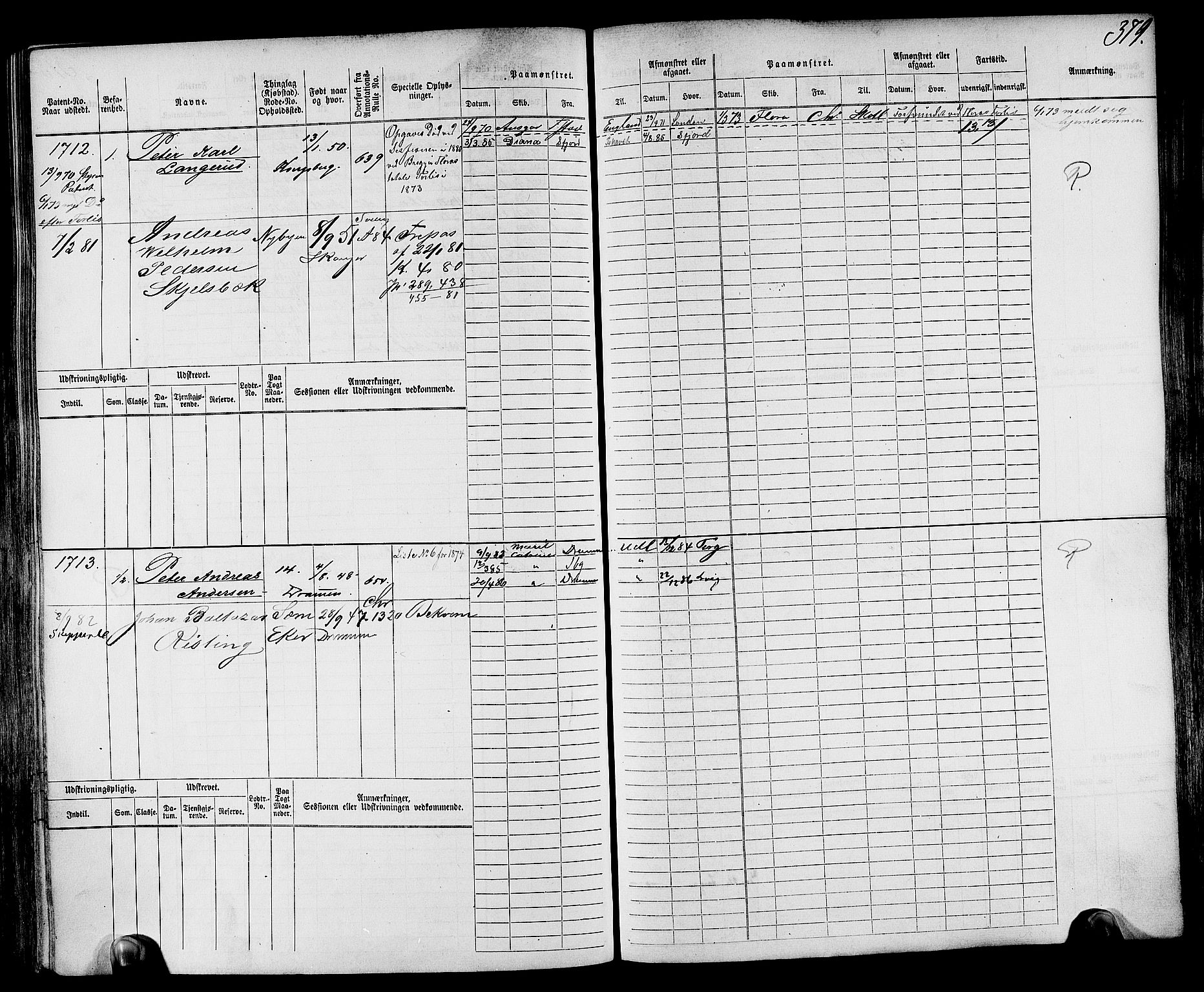 Drammen innrulleringsdistrikt, AV/SAKO-A-781/F/Fc/L0002: Hovedrulle, 1869, s. 386