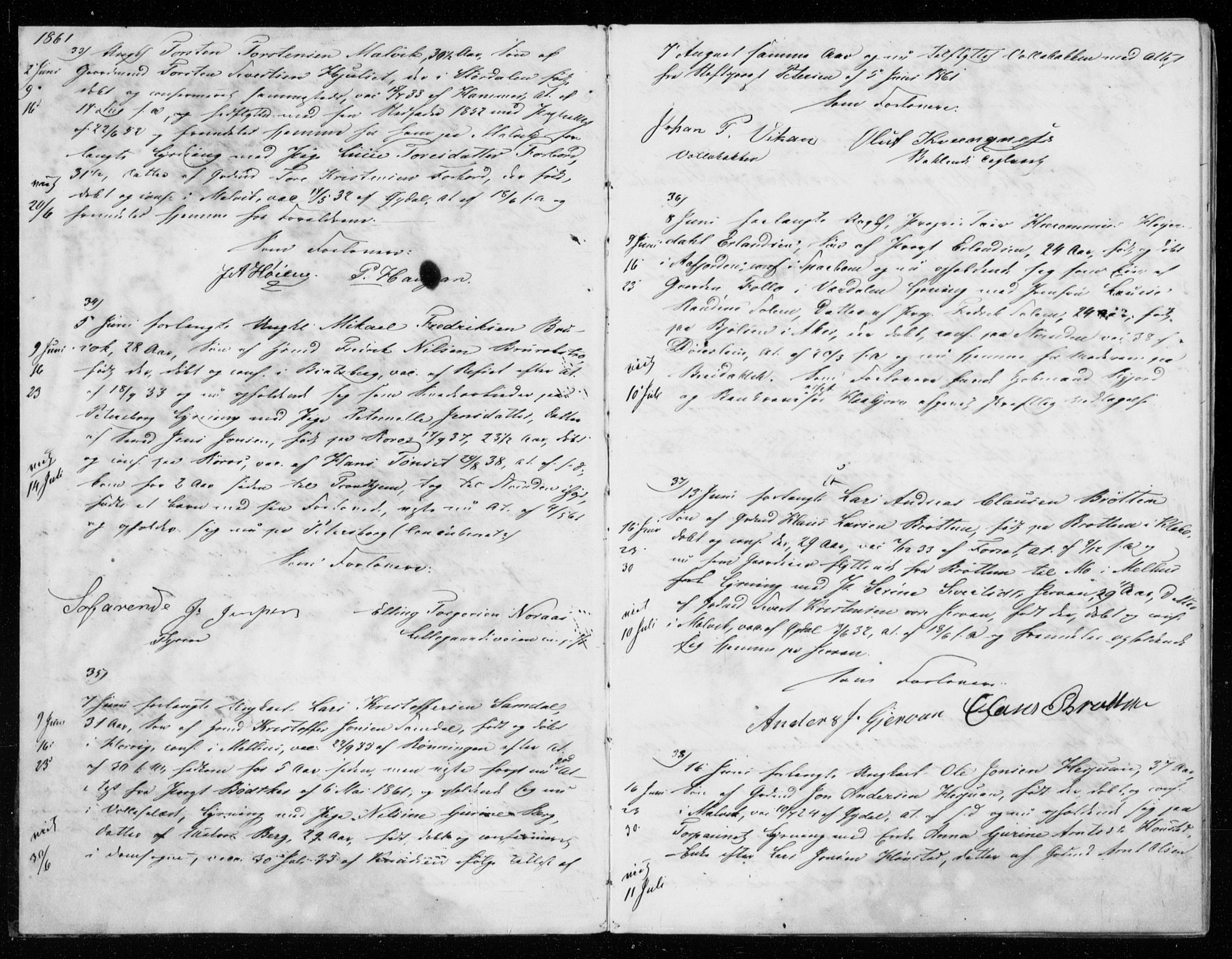 Ministerialprotokoller, klokkerbøker og fødselsregistre - Sør-Trøndelag, AV/SAT-A-1456/606/L0298: Lysningsprotokoll nr. 606A13, 1861-1872