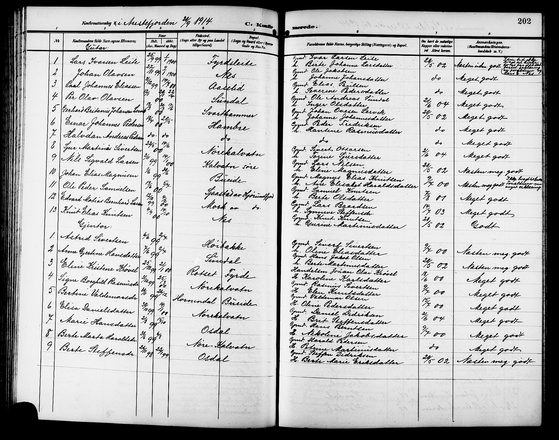 Ministerialprotokoller, klokkerbøker og fødselsregistre - Møre og Romsdal, SAT/A-1454/511/L0159: Klokkerbok nr. 511C05, 1902-1920, s. 202