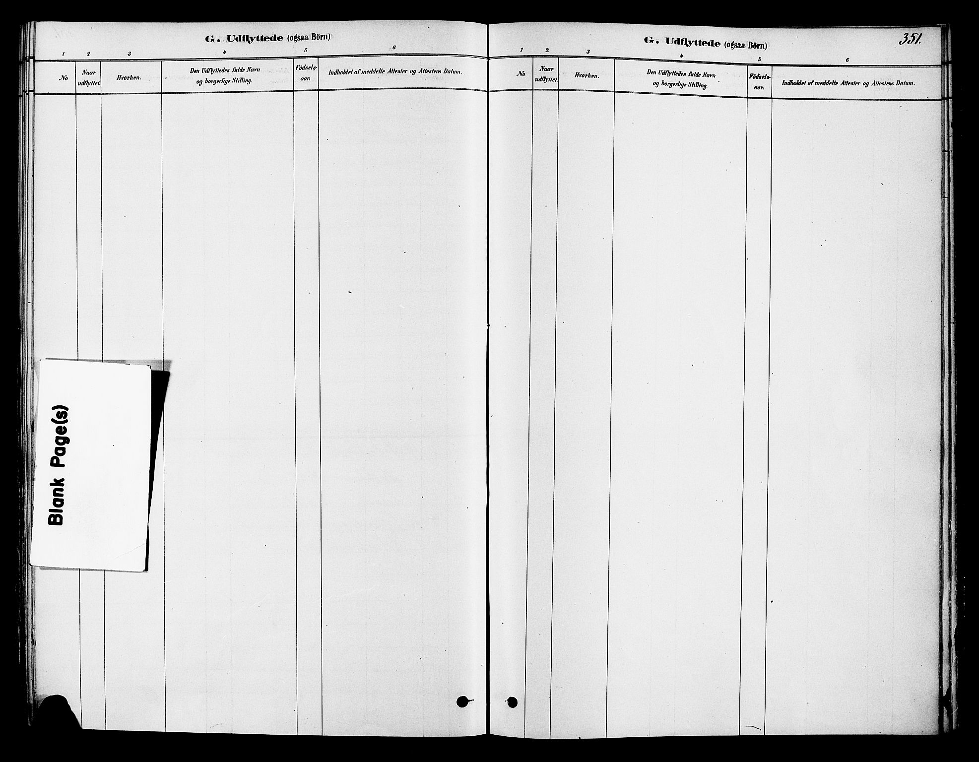 Ringsaker prestekontor, SAH/PREST-014/K/Ka/L0012: Ministerialbok nr. 12, 1879-1890, s. 351
