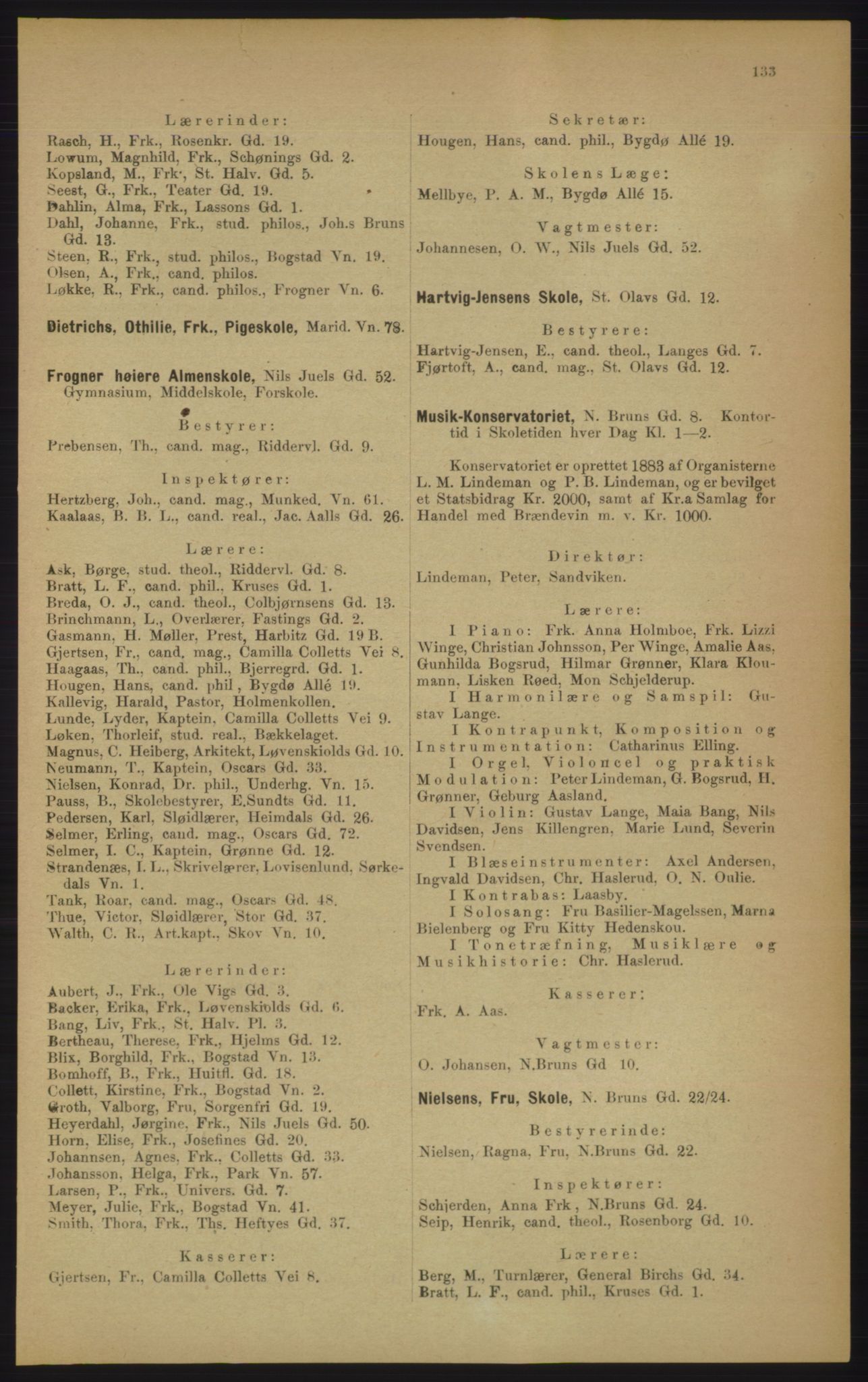 Kristiania/Oslo adressebok, PUBL/-, 1906, s. 133