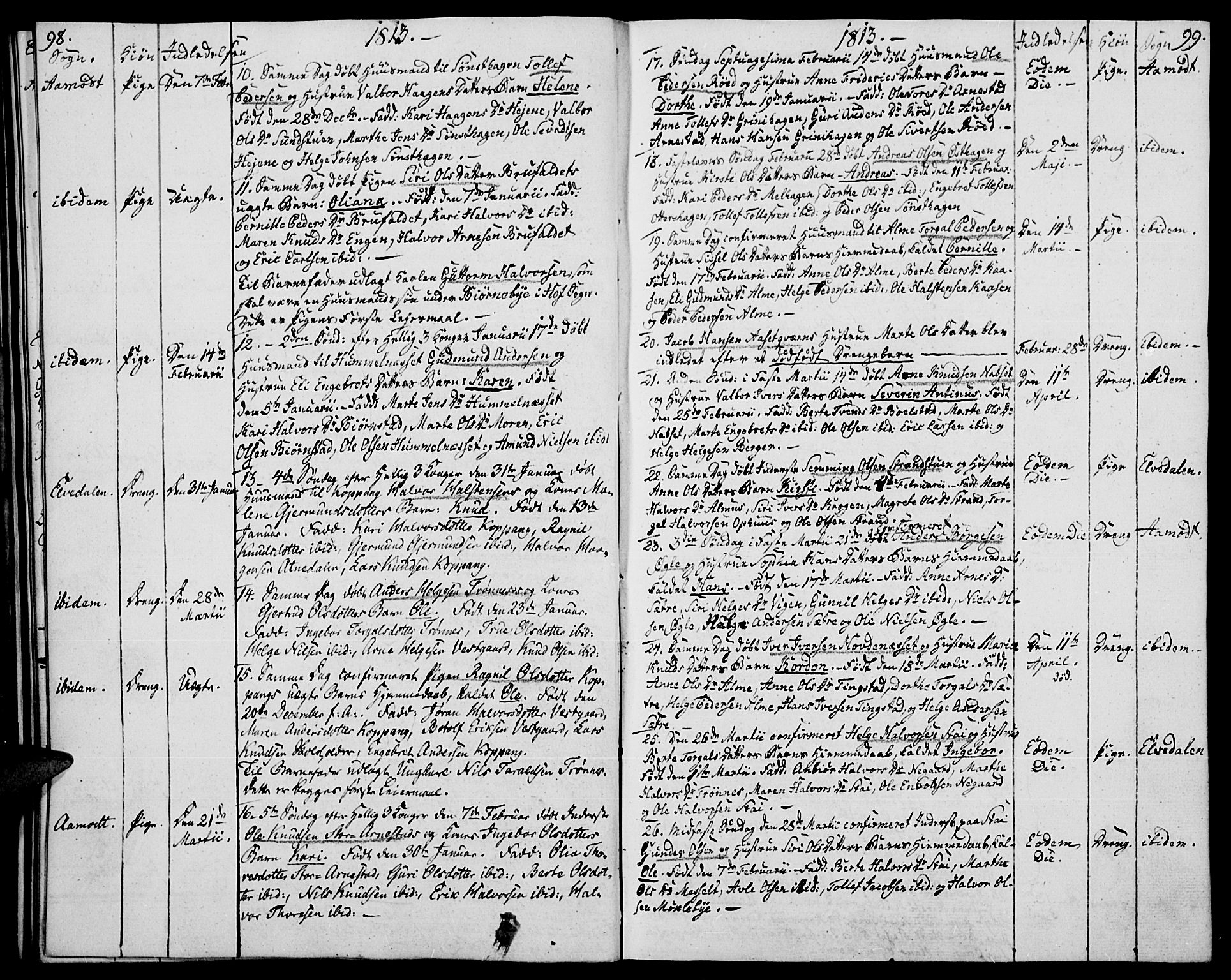 Åmot prestekontor, Hedmark, AV/SAH-PREST-056/H/Ha/Haa/L0004: Ministerialbok nr. 4, 1811-1814, s. 98-99