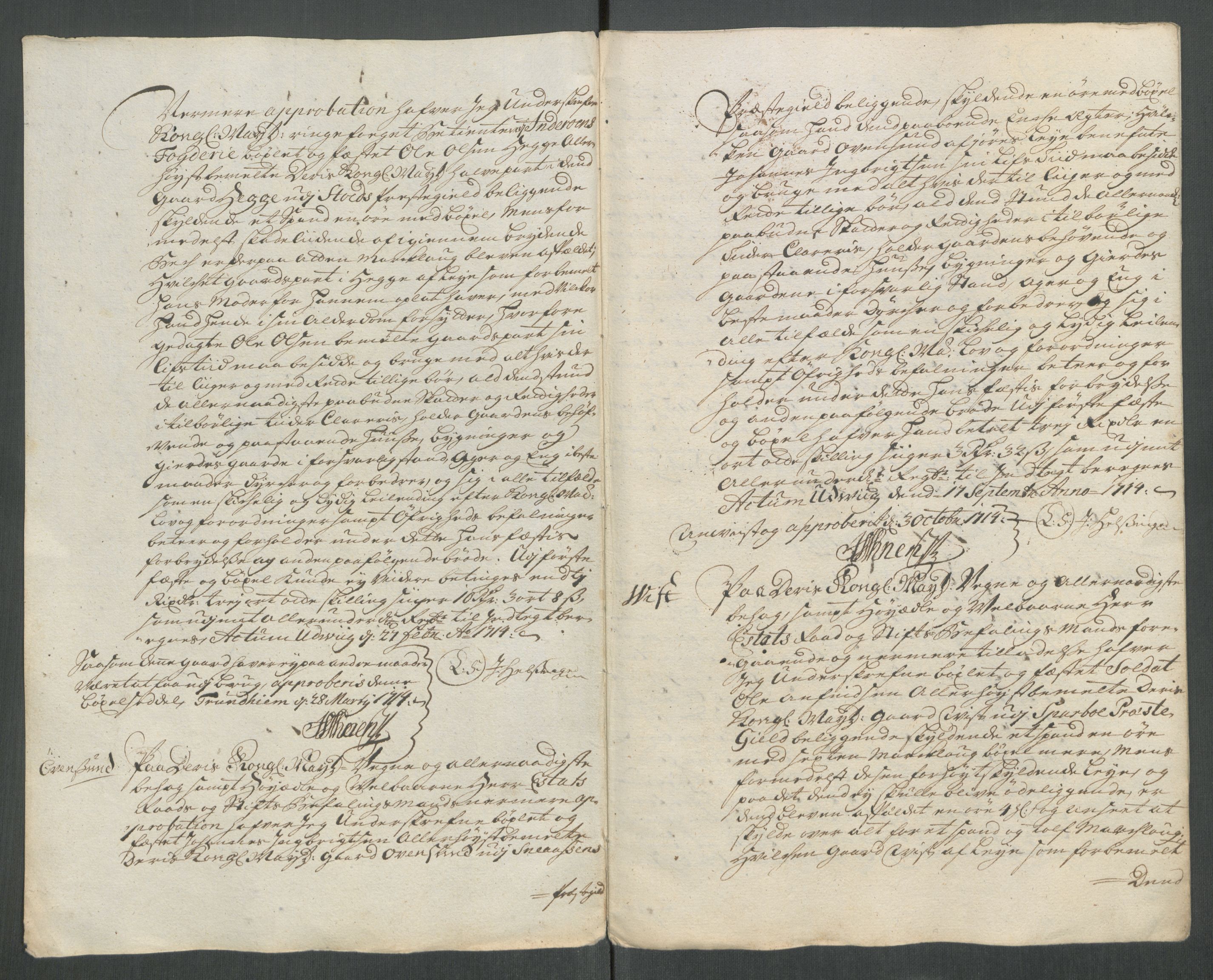 Rentekammeret inntil 1814, Reviderte regnskaper, Fogderegnskap, RA/EA-4092/R63/L4322: Fogderegnskap Inderøy, 1714, s. 249