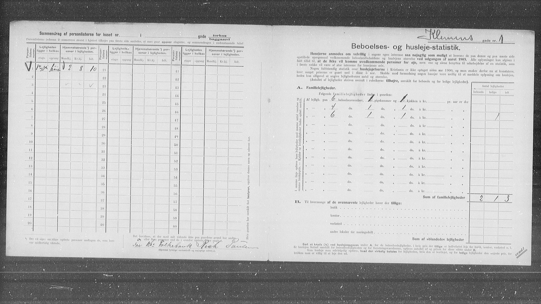 OBA, Kommunal folketelling 31.12.1905 for Kristiania kjøpstad, 1905, s. 27258