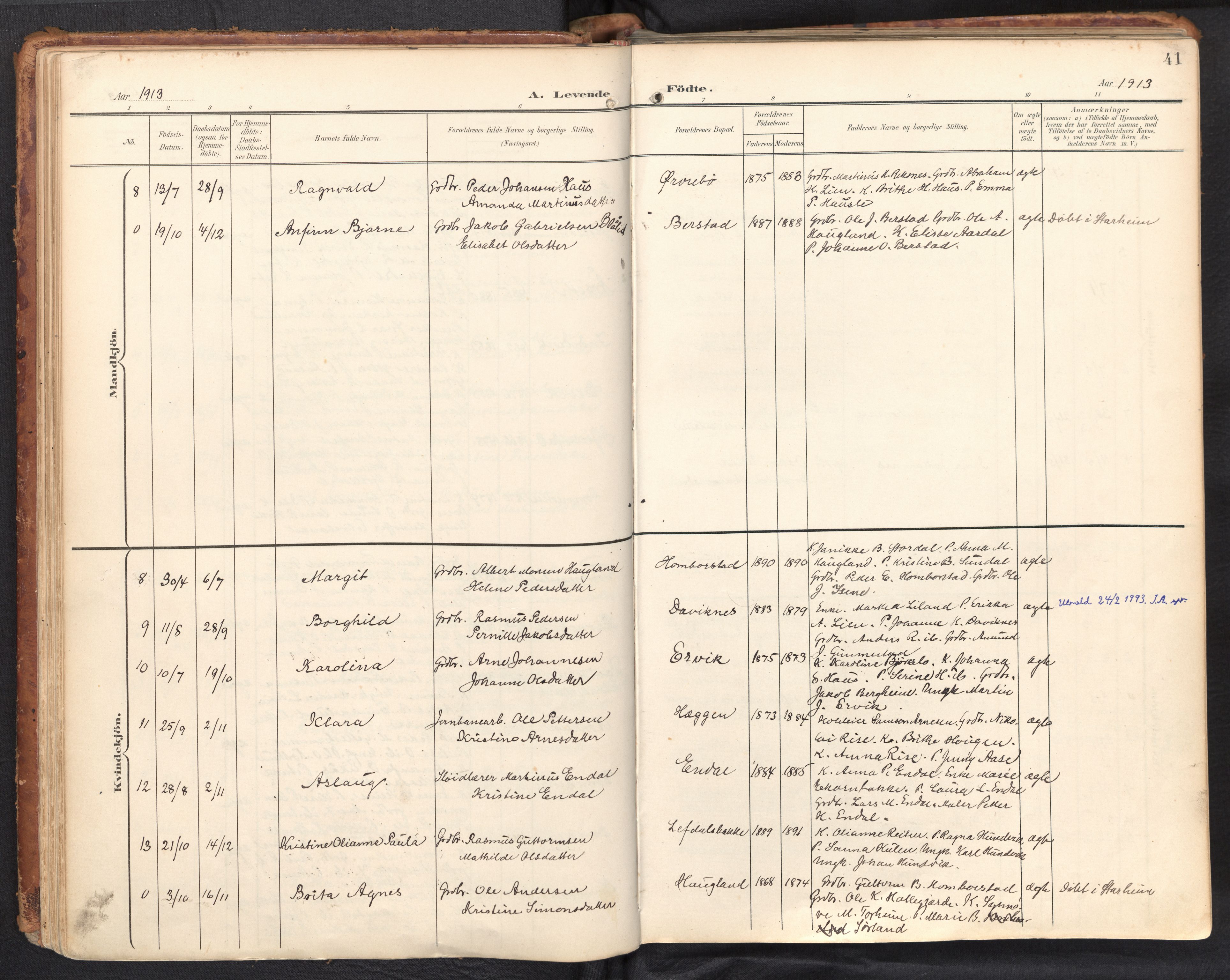 Davik sokneprestembete, AV/SAB-A-79701/H/Haa/Haab/L0002: Ministerialbok nr. B 2, 1901-1934, s. 41