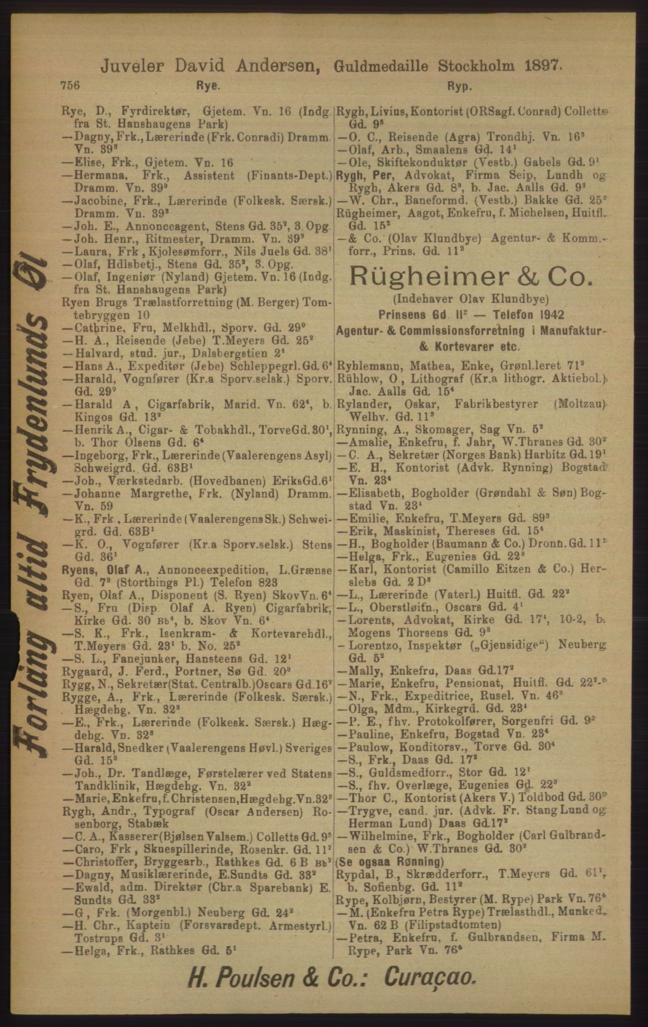 Kristiania/Oslo adressebok, PUBL/-, 1906, s. 756