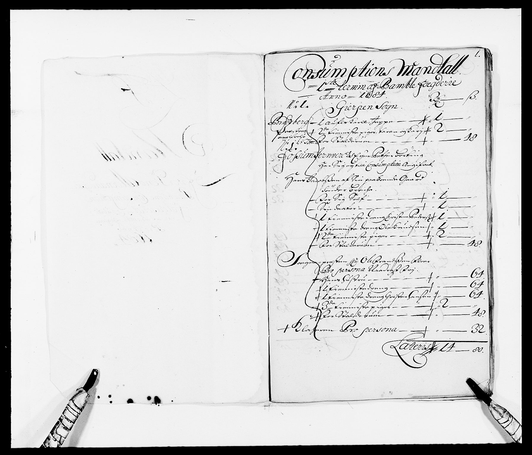 Rentekammeret inntil 1814, Reviderte regnskaper, Fogderegnskap, AV/RA-EA-4092/R34/L2047: Fogderegnskap Bamble, 1684, s. 74