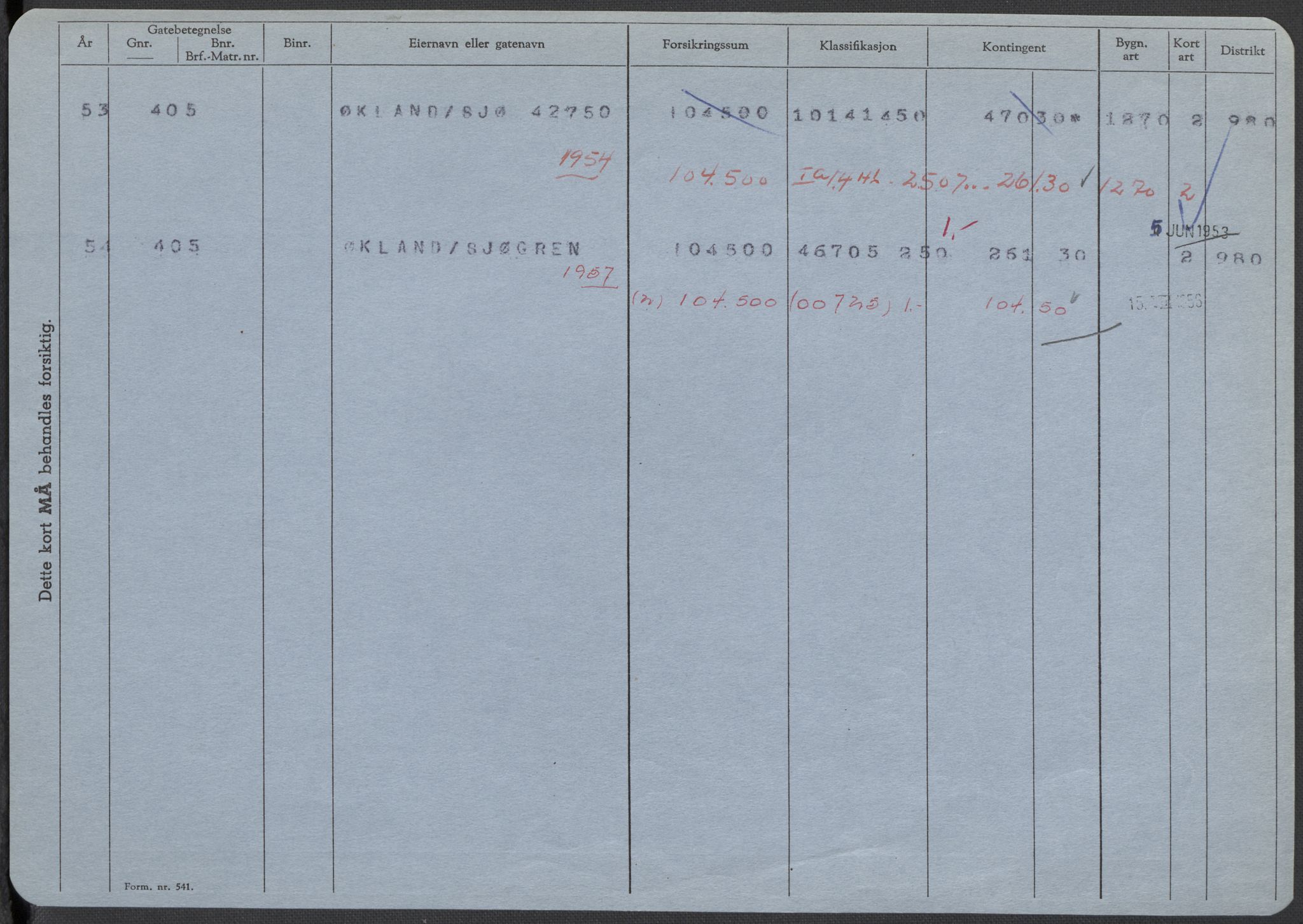 Norges Brannkasse, AV/RA-S-1549/E/Eu/L0019: Branntakster for Vardø by, 1889-1955, s. 41