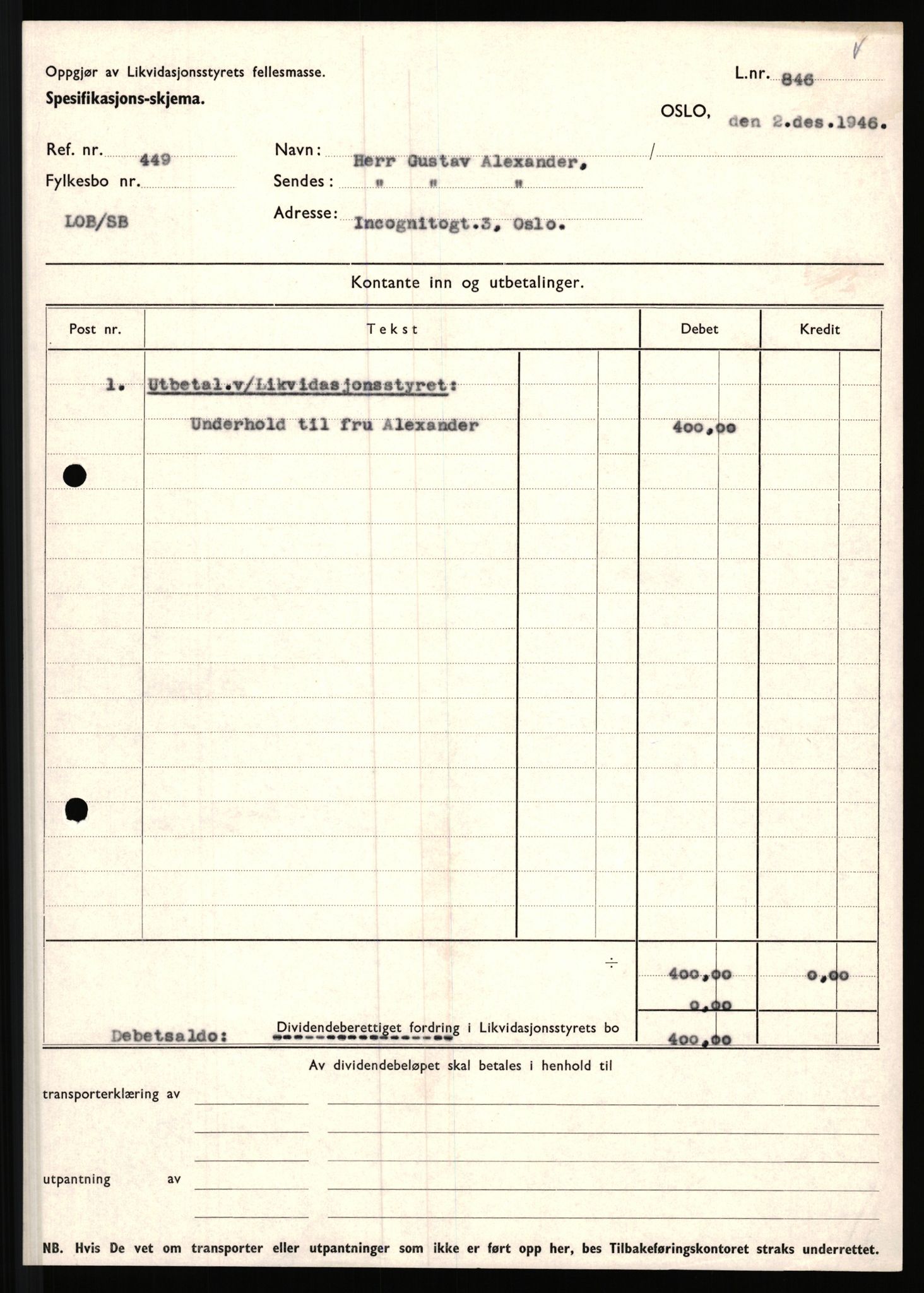 Justisdepartementet, Tilbakeføringskontoret for inndratte formuer, AV/RA-S-1564/H/Hc/Hcc/L0917: --, 1945-1947, s. 239