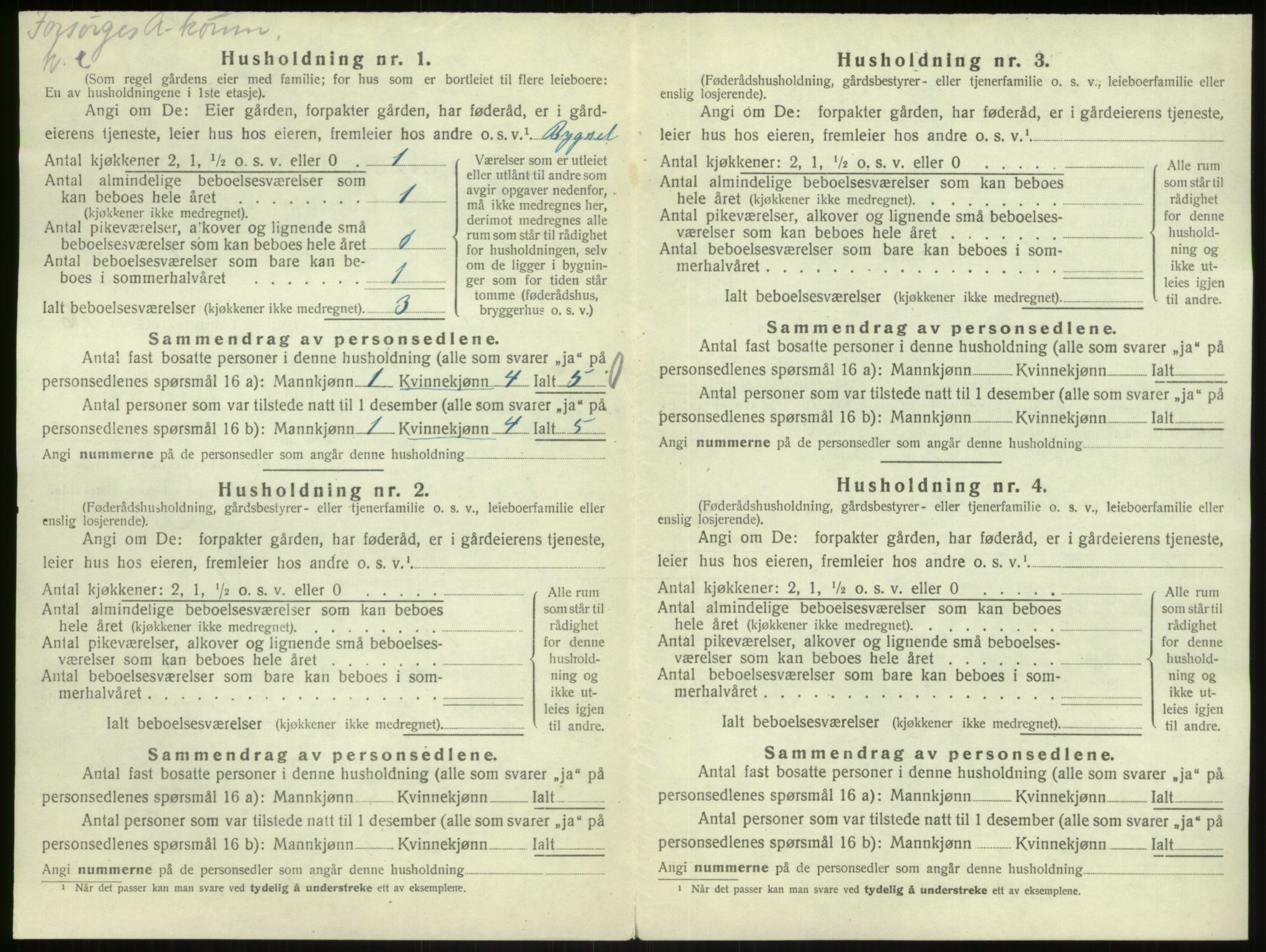 SAB, Folketelling 1920 for 1264 Austrheim herred, 1920, s. 725