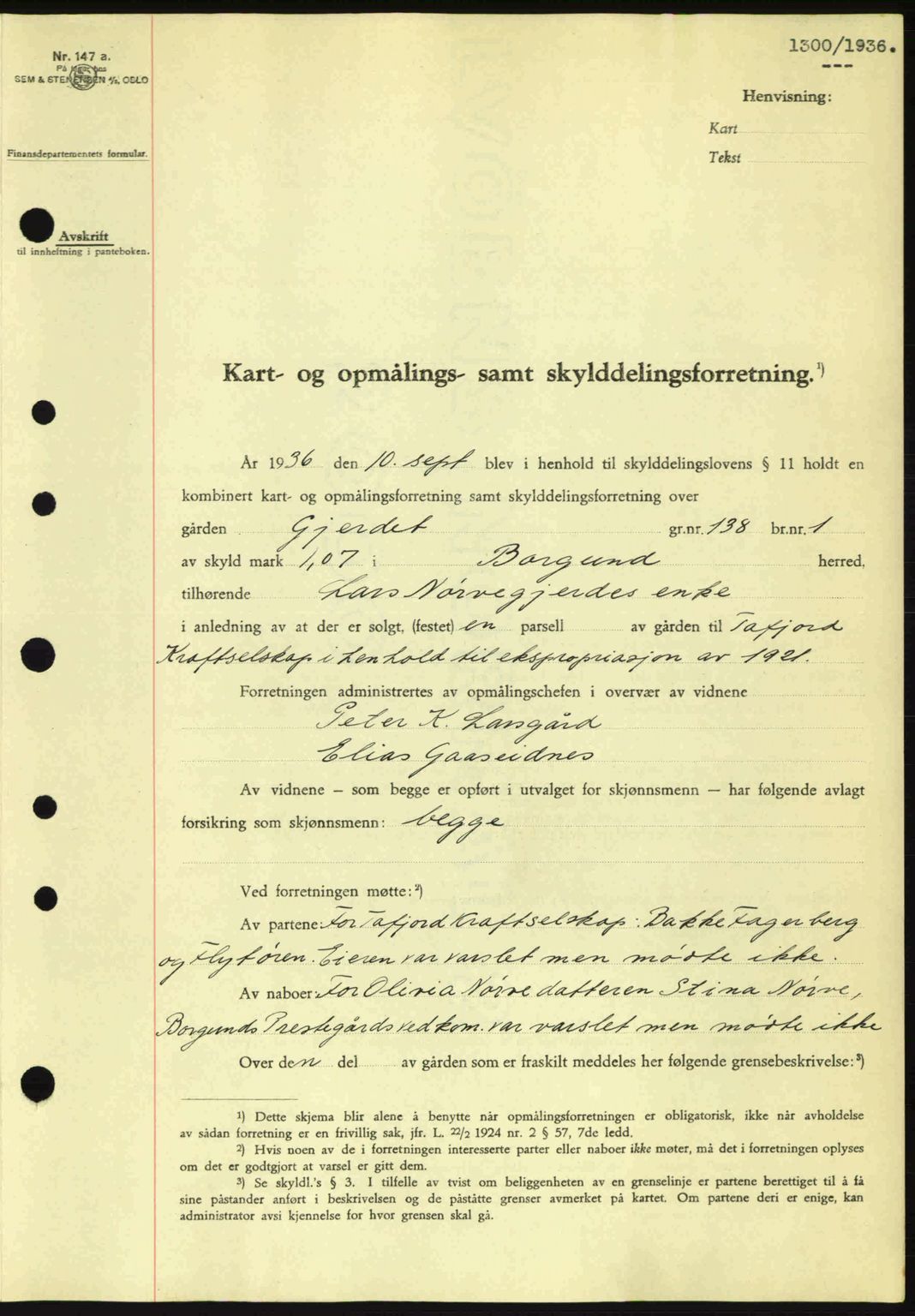 Nordre Sunnmøre sorenskriveri, SAT/A-0006/1/2/2C/2Ca: Pantebok nr. A2, 1936-1937, Dagboknr: 1300/1936