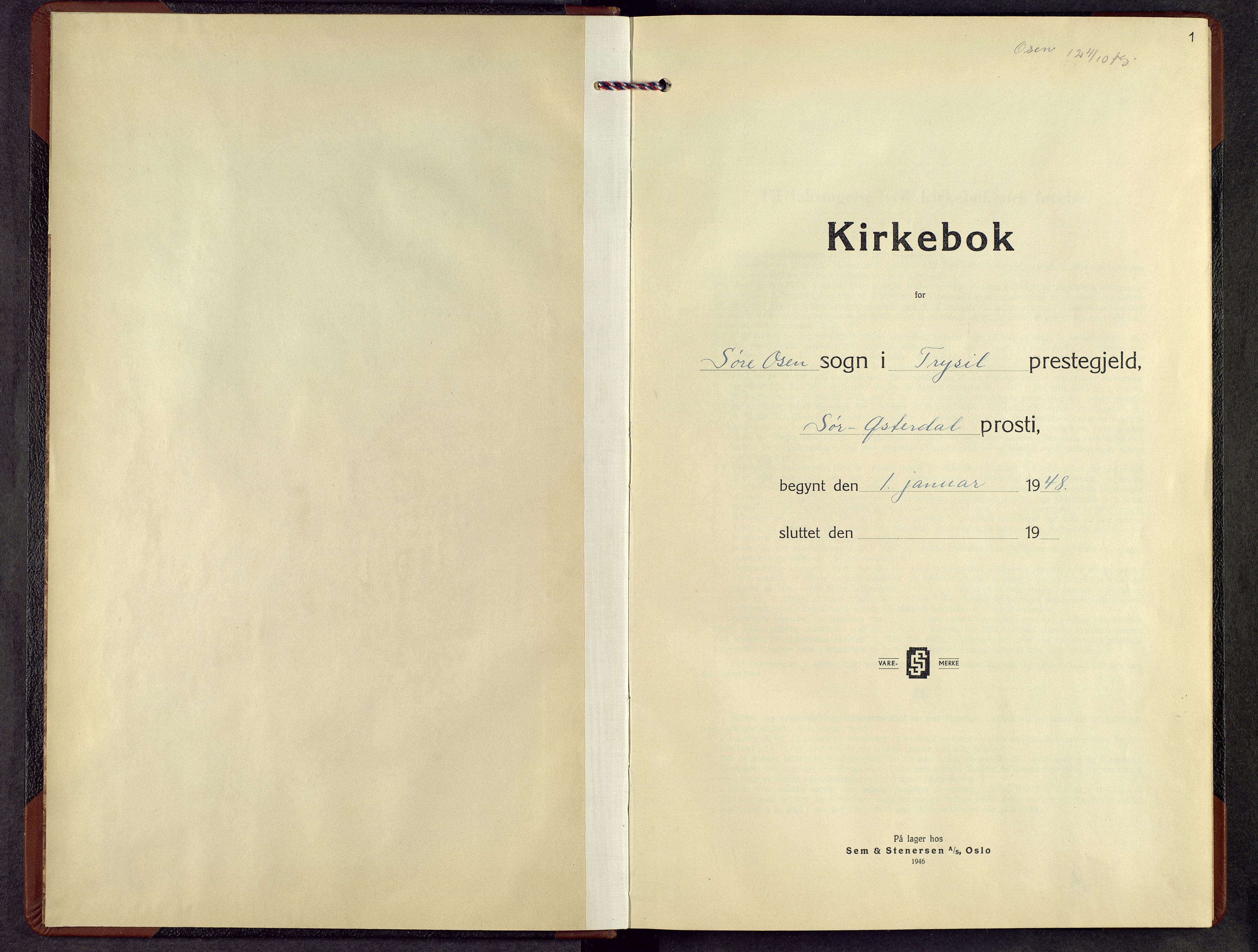Trysil prestekontor, SAH/PREST-046/H/Ha/Hab/L0016: Klokkerbok nr. 16, 1946-1965, s. 1