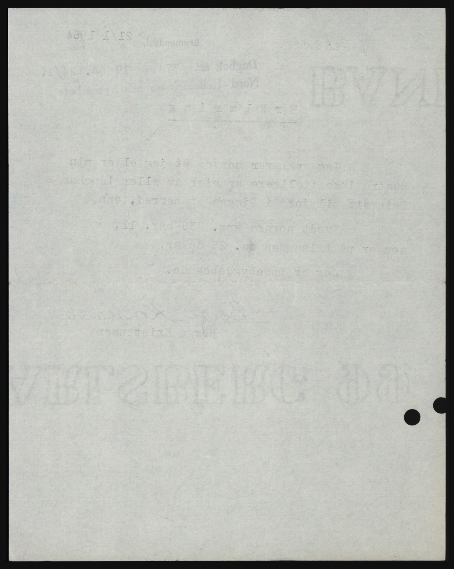 Nord-Hedmark sorenskriveri, AV/SAH-TING-012/H/Hc/L0019: Pantebok nr. 19, 1963-1964, Dagboknr: 374/1964