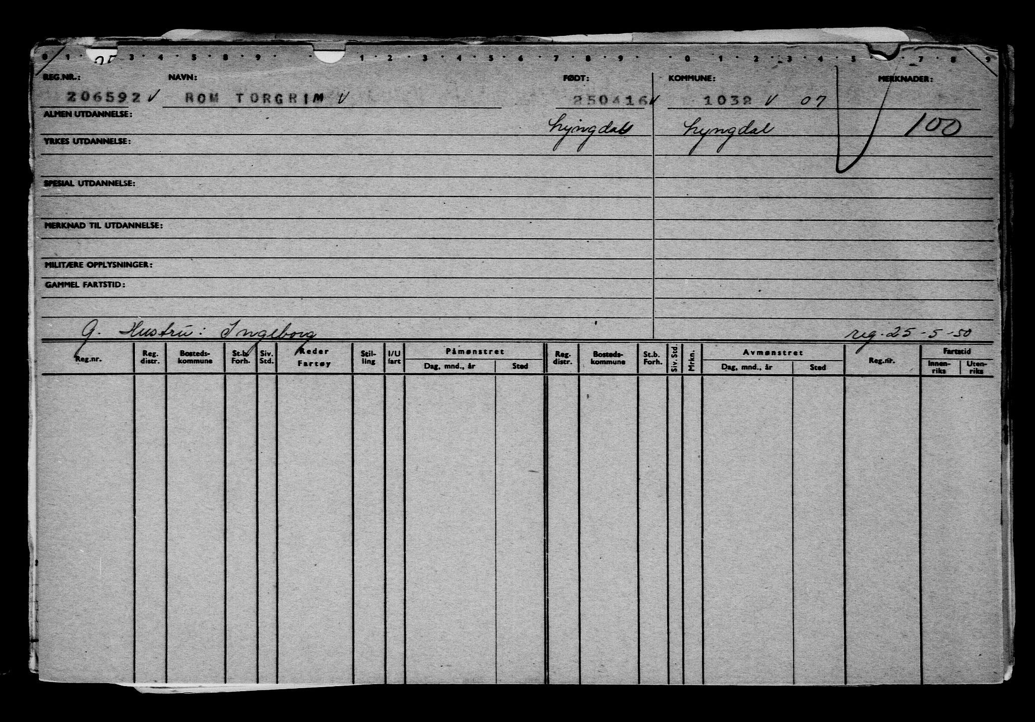 Direktoratet for sjømenn, RA/S-3545/G/Gb/L0138: Hovedkort, 1916, s. 513