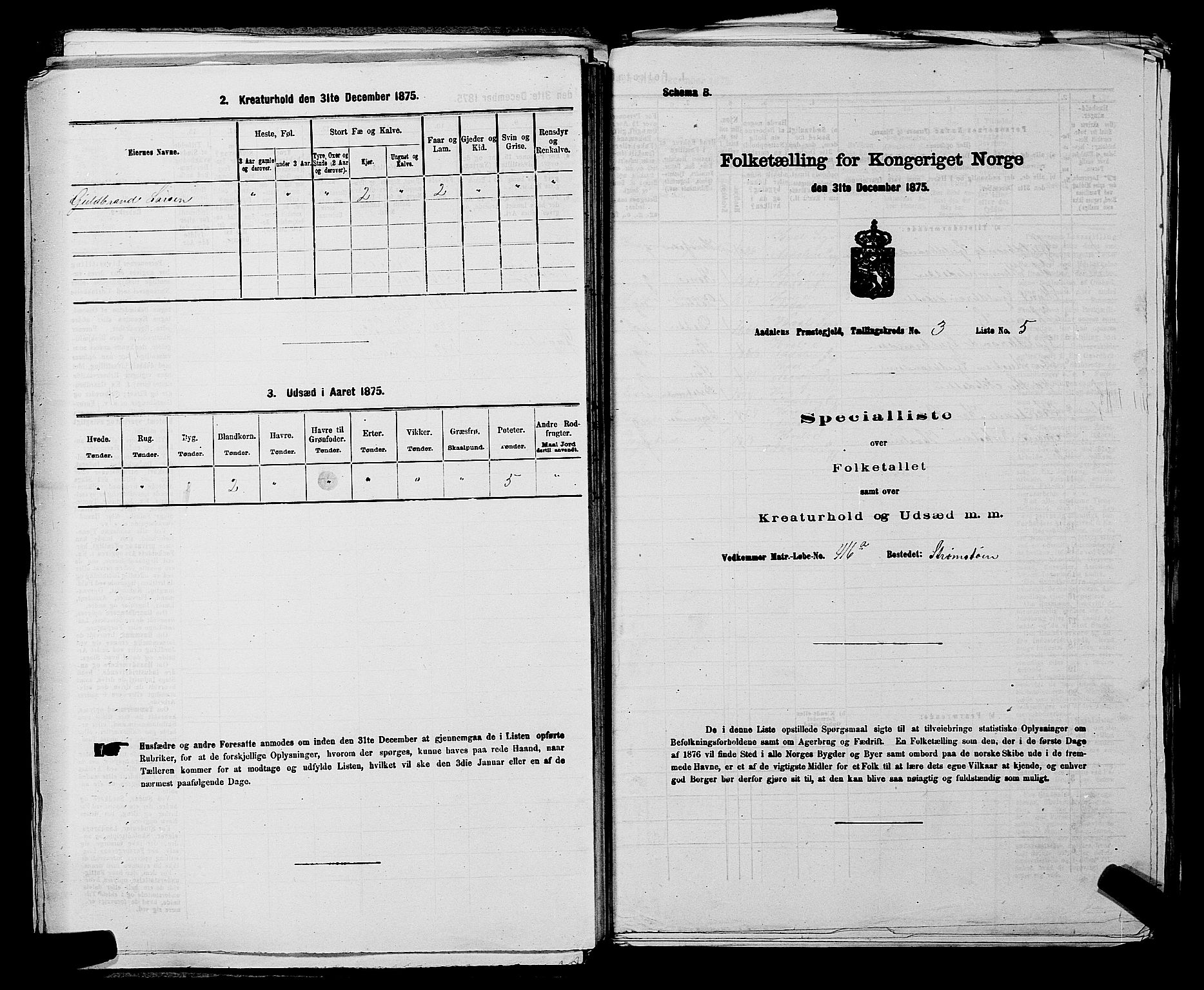 SAKO, Folketelling 1875 for 0614P Ådal prestegjeld, 1875, s. 596