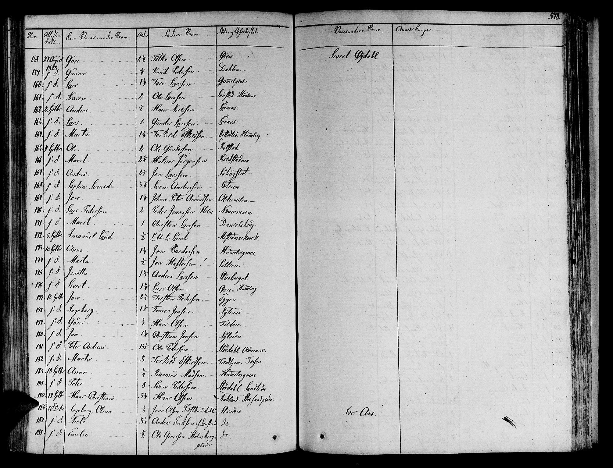 Ministerialprotokoller, klokkerbøker og fødselsregistre - Sør-Trøndelag, SAT/A-1456/606/L0286: Ministerialbok nr. 606A04 /1, 1823-1840, s. 578