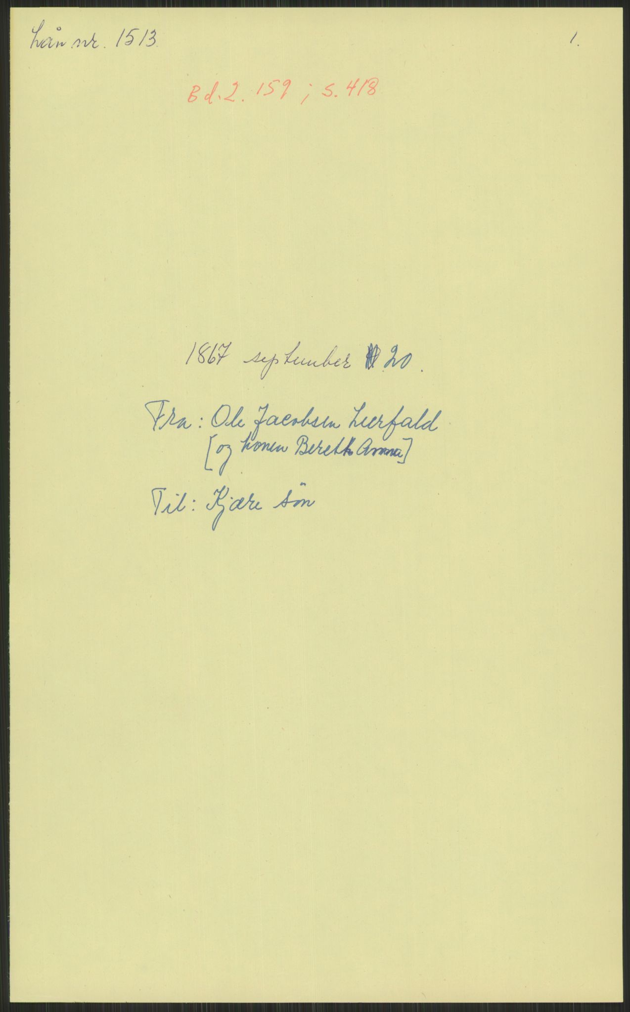 Samlinger til kildeutgivelse, Amerikabrevene, AV/RA-EA-4057/F/L0034: Innlån fra Nord-Trøndelag, 1838-1914, s. 51