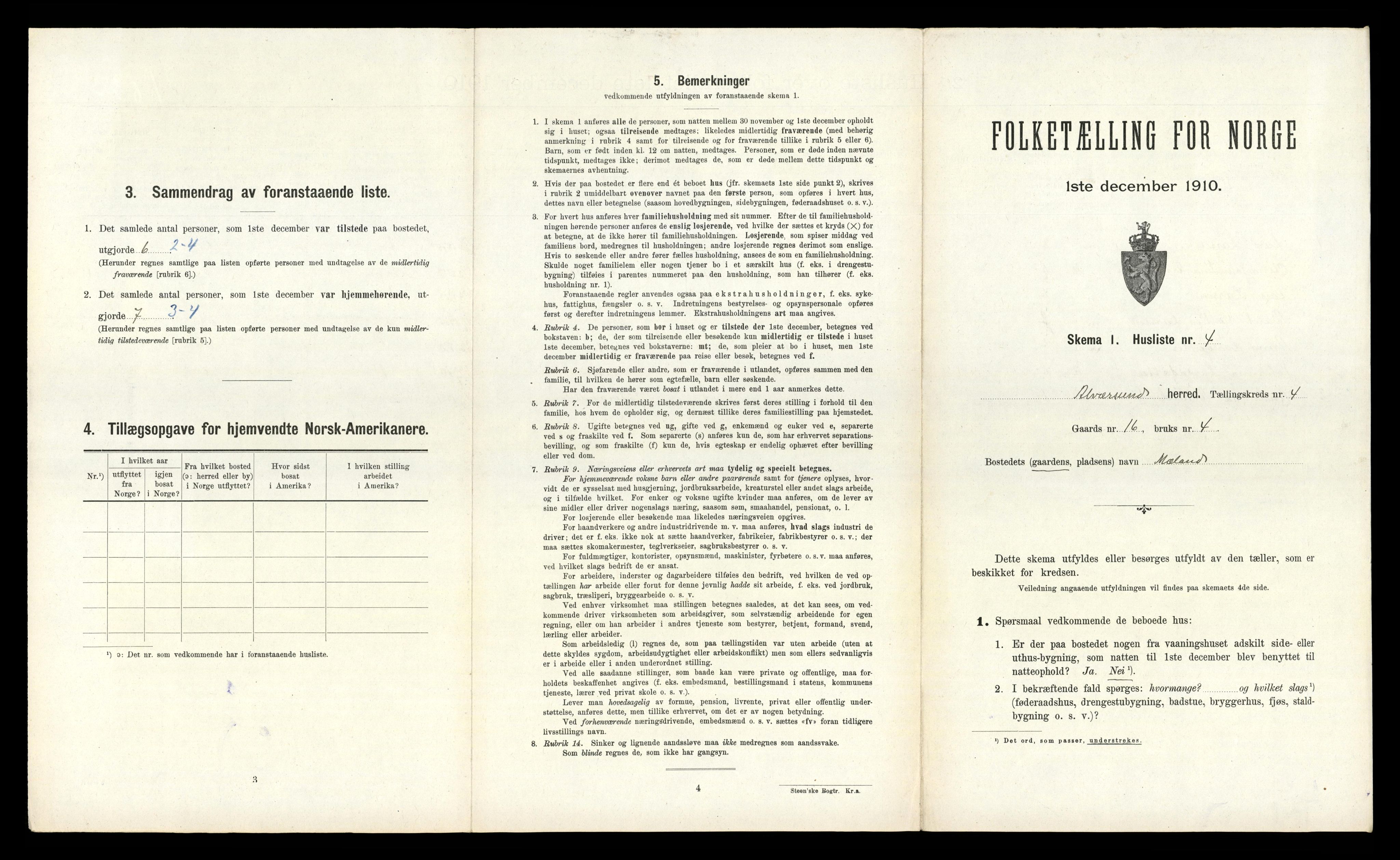 RA, Folketelling 1910 for 1257 Alversund herred, 1910, s. 280
