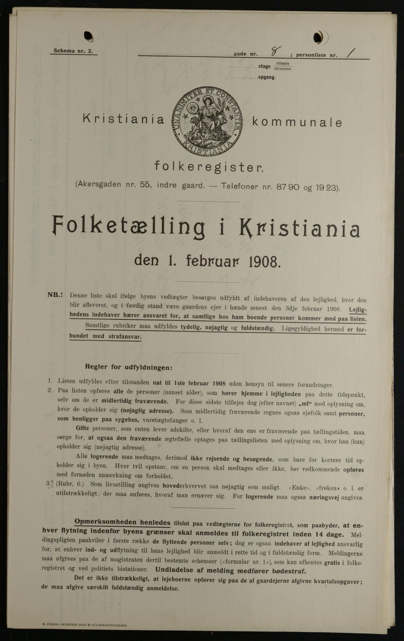 OBA, Kommunal folketelling 1.2.1908 for Kristiania kjøpstad, 1908, s. 30971