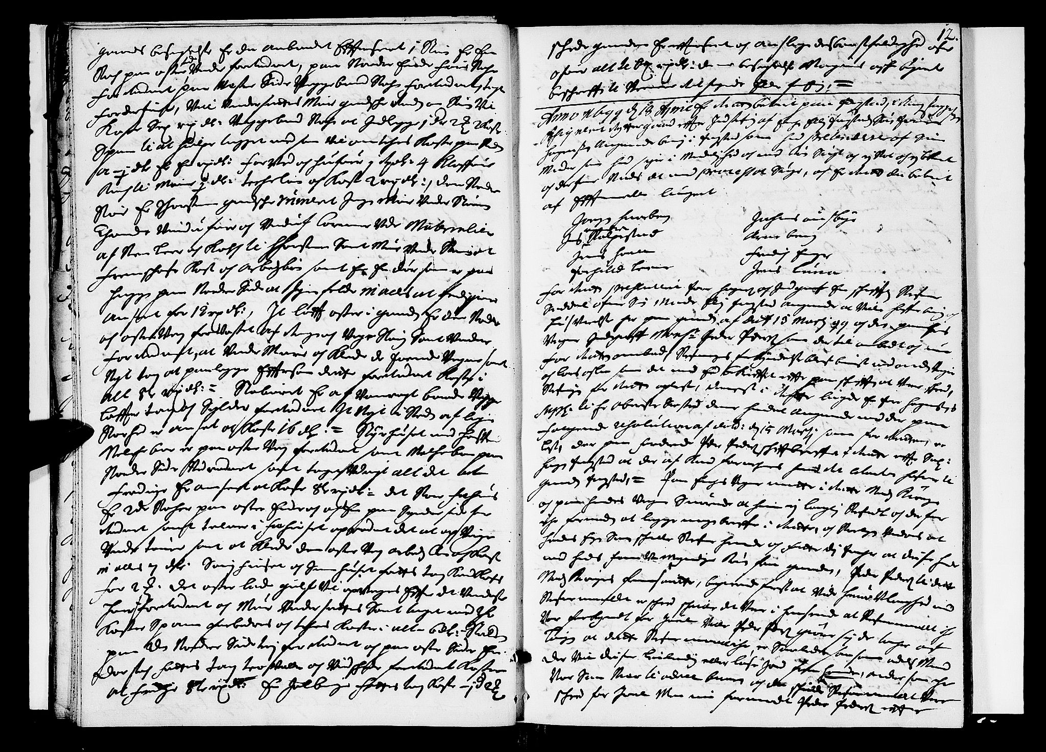 Hedemarken sorenskriveri, SAH/TING-034/G/Gb/L0027: Tingbok, 1699-1700, s. 11b-12a
