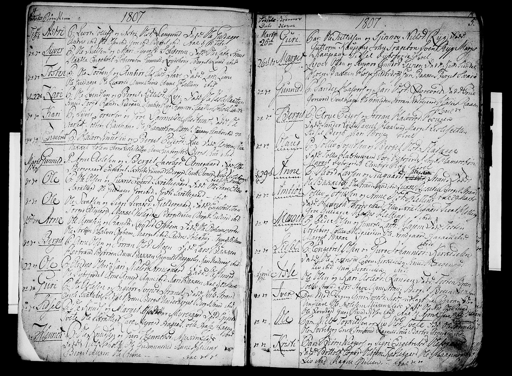 Ål kirkebøker, AV/SAKO-A-249/F/Fa/L0003: Ministerialbok nr. I 3, 1807-1814, s. 4-5