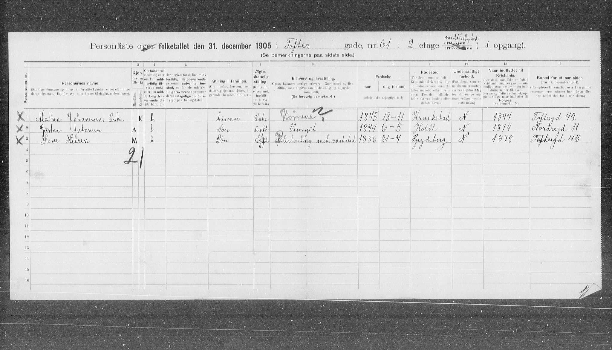 OBA, Kommunal folketelling 31.12.1905 for Kristiania kjøpstad, 1905, s. 59134