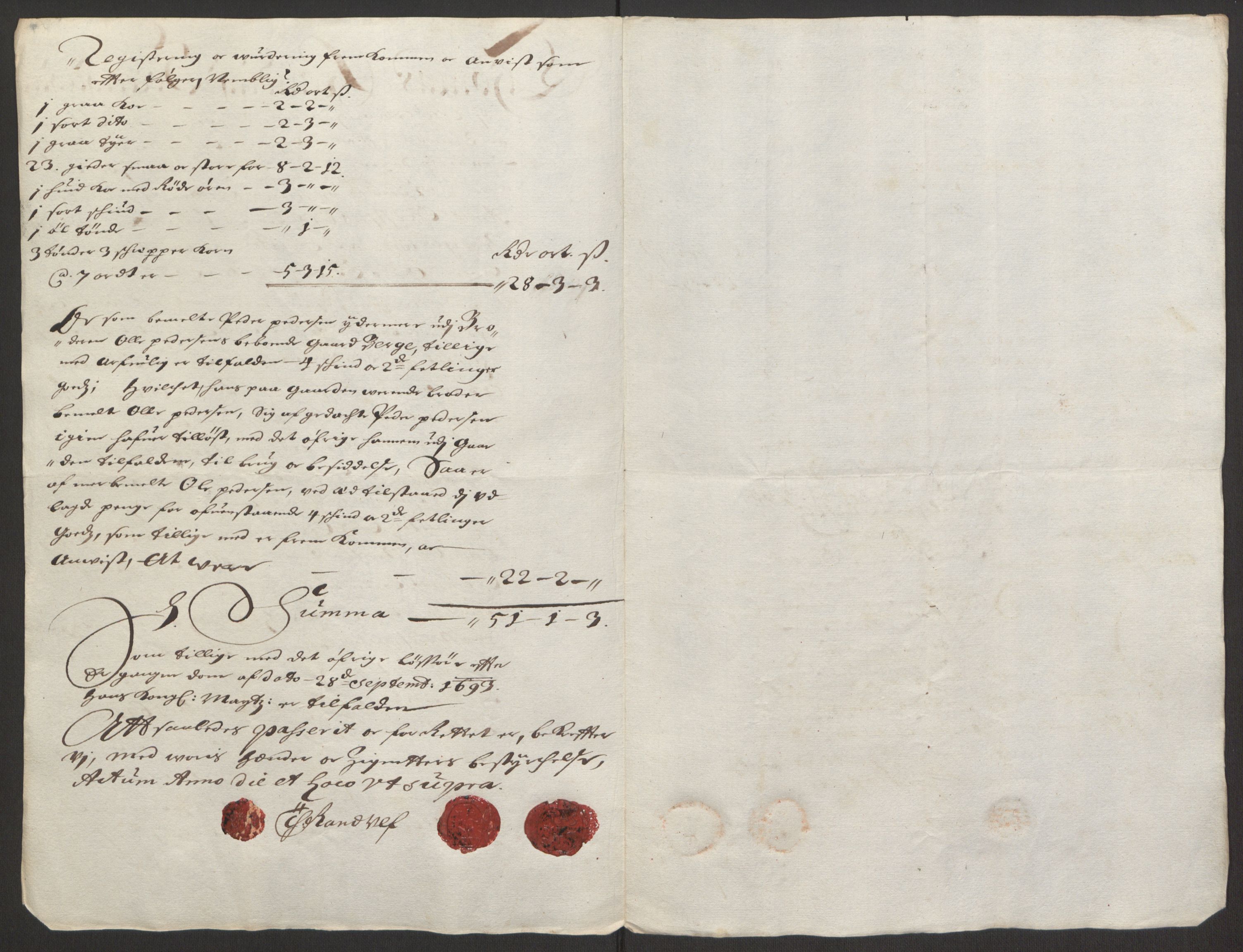 Rentekammeret inntil 1814, Reviderte regnskaper, Fogderegnskap, RA/EA-4092/R17/L1168: Fogderegnskap Gudbrandsdal, 1694, s. 303