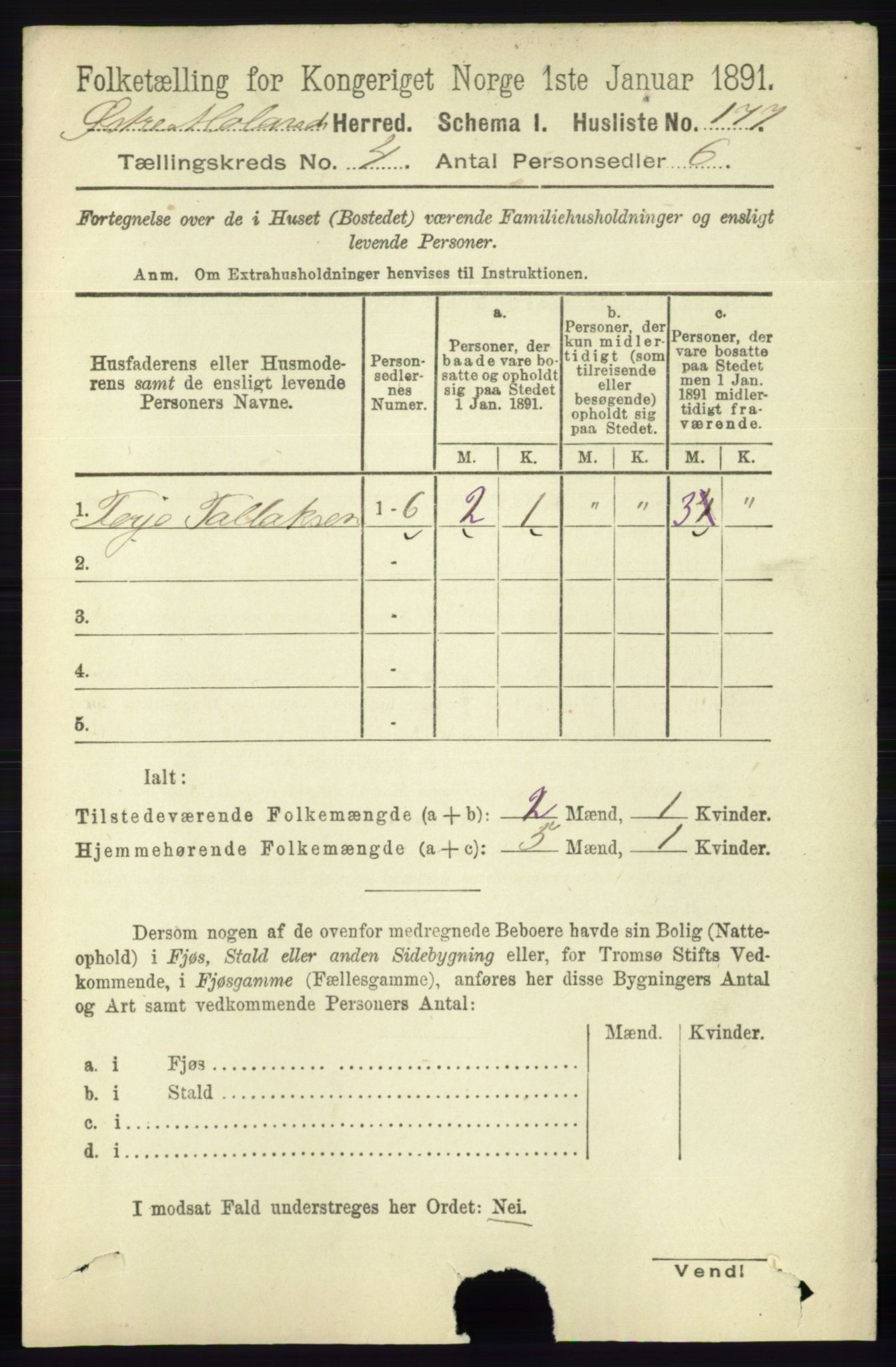 RA, Folketelling 1891 for 0918 Austre Moland herred, 1891, s. 2078