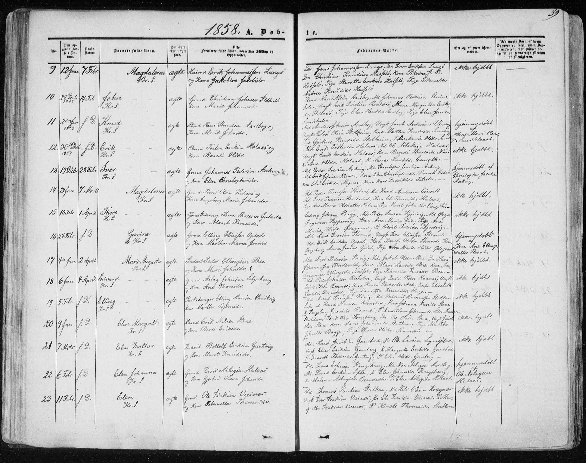 Ministerialprotokoller, klokkerbøker og fødselsregistre - Møre og Romsdal, AV/SAT-A-1454/568/L0804: Ministerialbok nr. 568A11, 1854-1868, s. 59