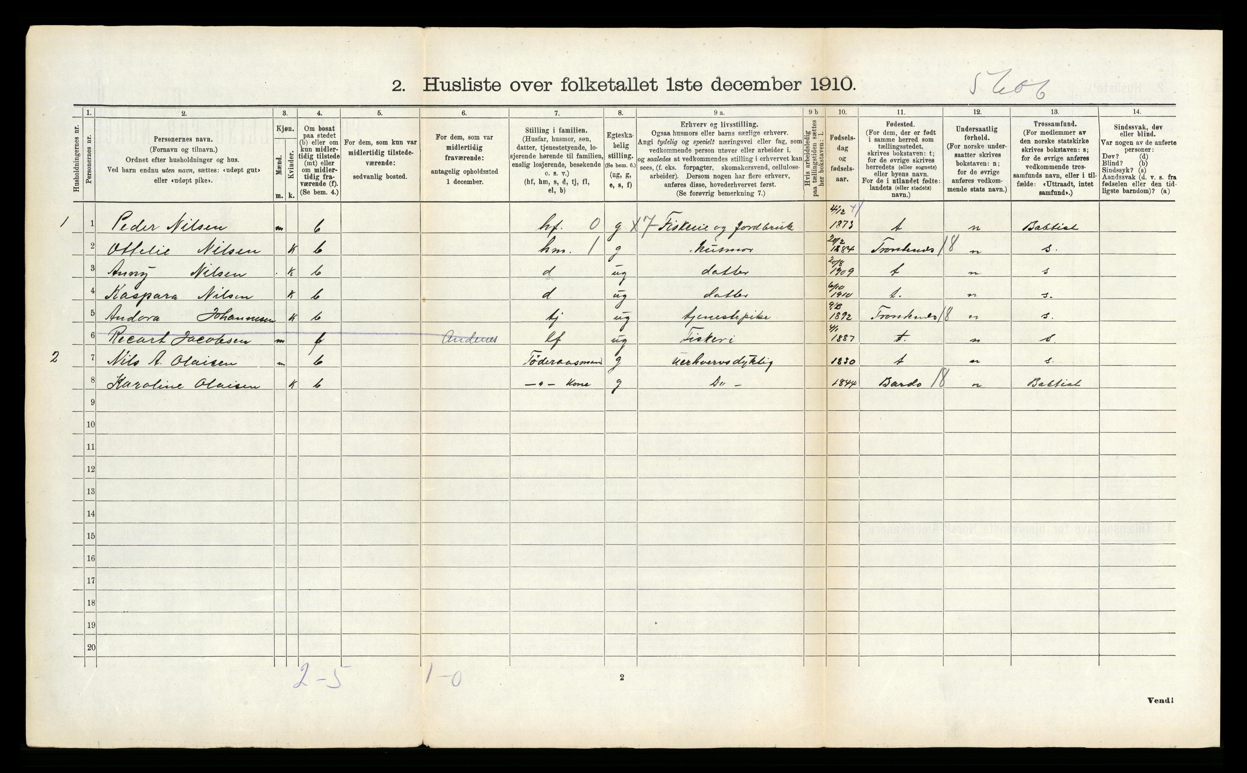 RA, Folketelling 1910 for 1872 Dverberg herred, 1910, s. 1461
