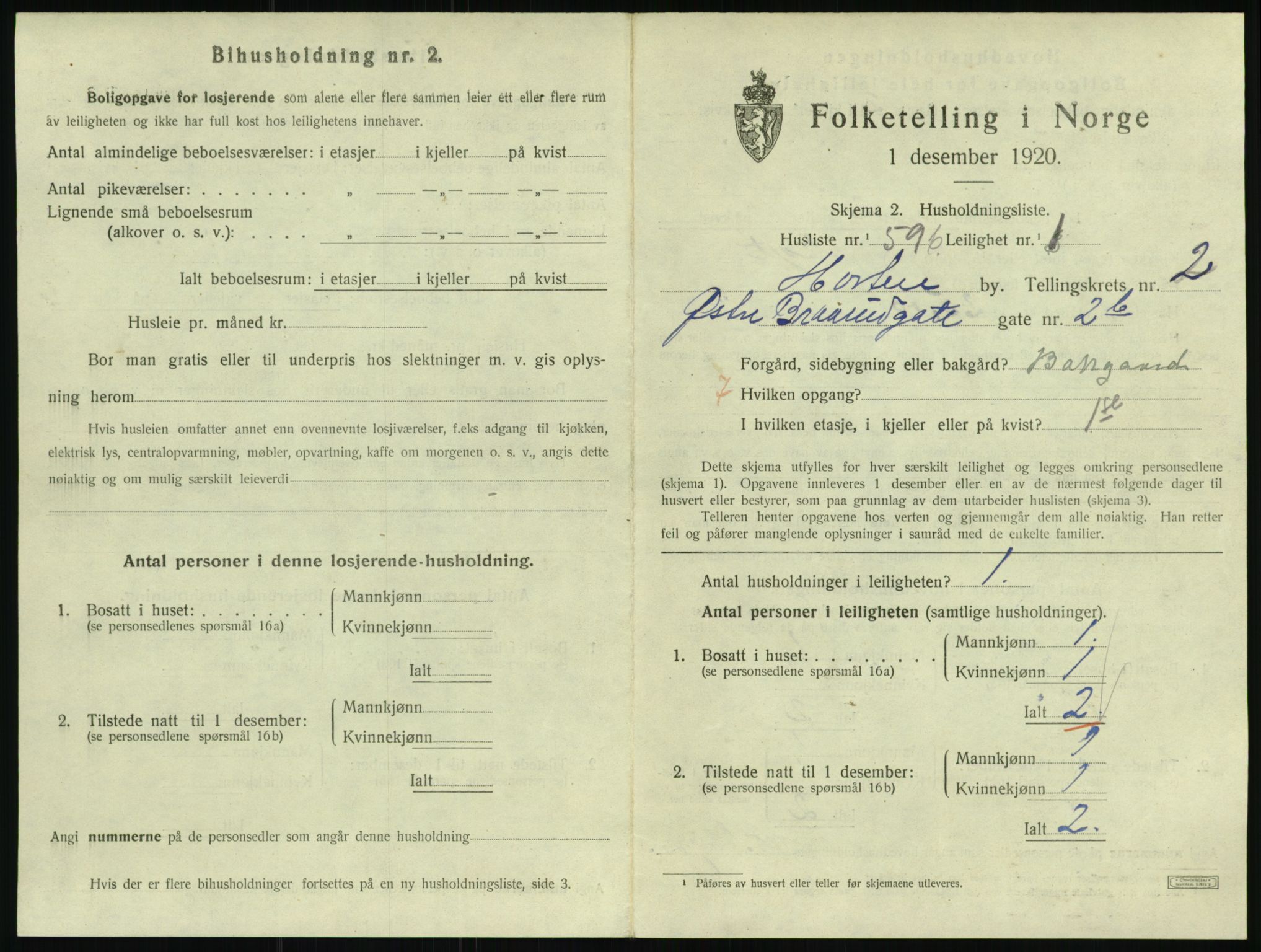 SAKO, Folketelling 1920 for 0703 Horten kjøpstad, 1920, s. 3553