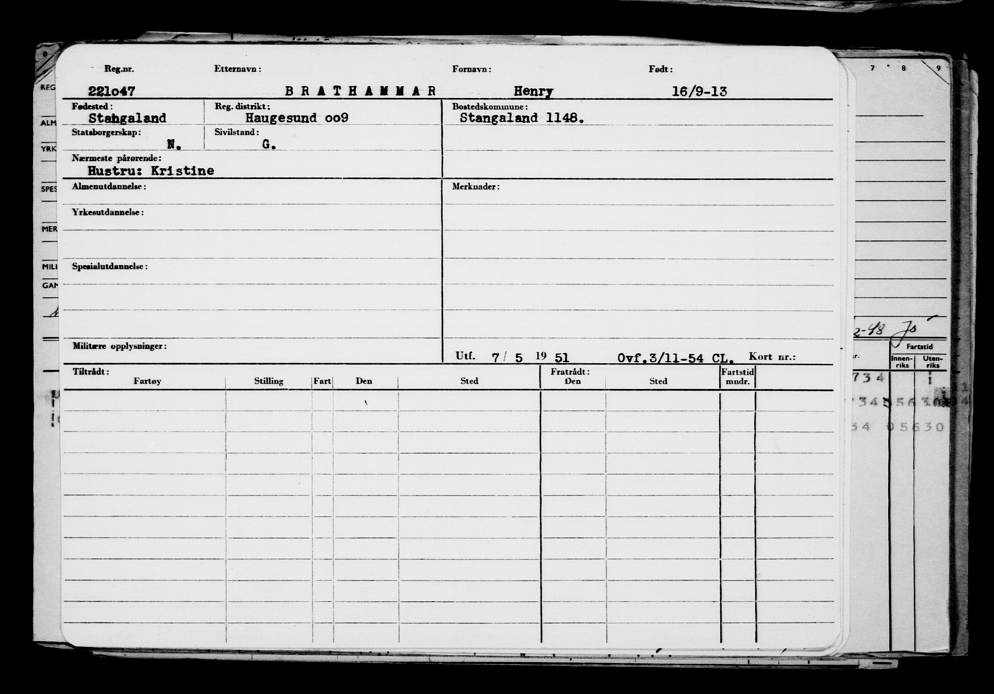 Direktoratet for sjømenn, RA/S-3545/G/Gb/L0115: Hovedkort, 1913, s. 267