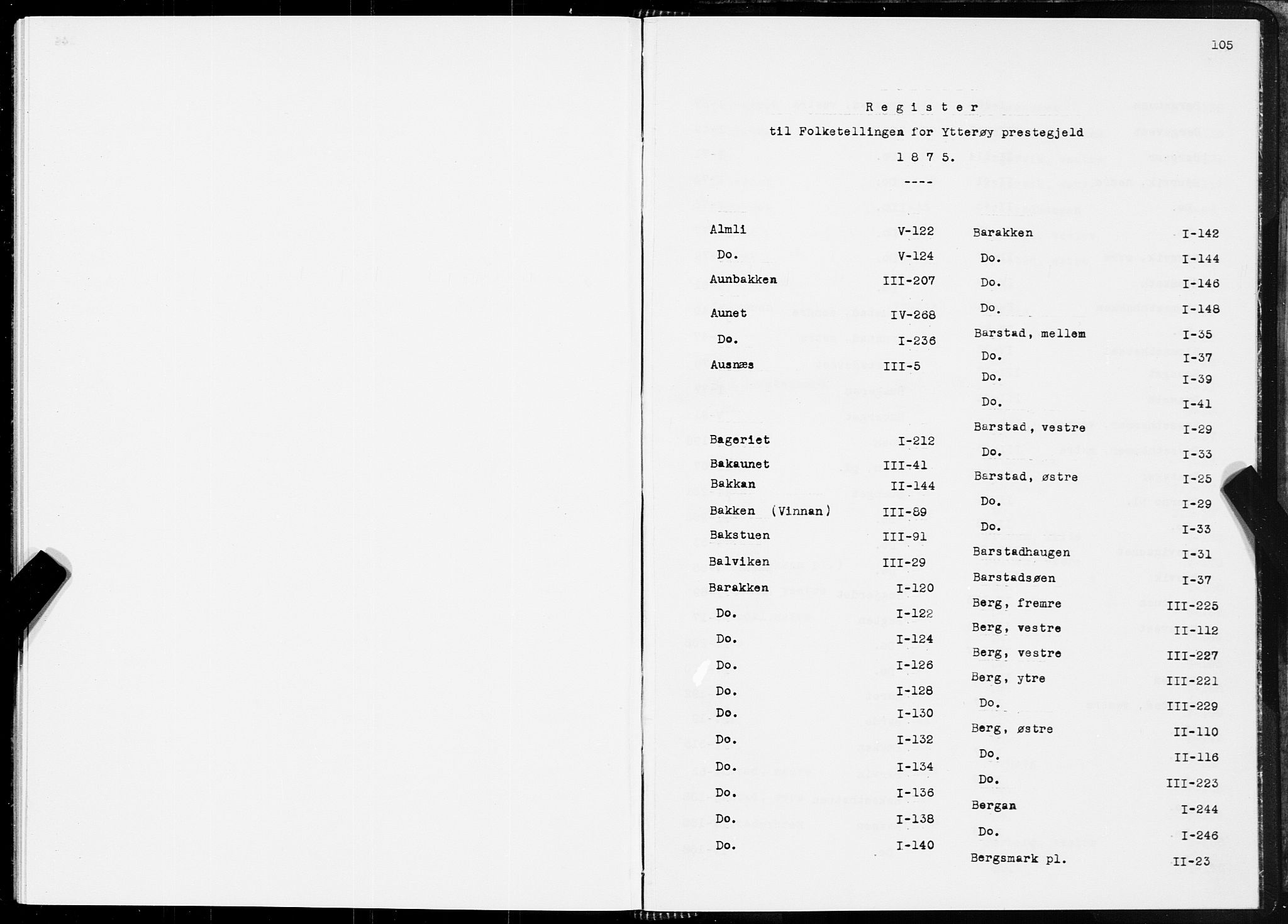 SAT, Folketelling 1875 for 1722P Ytterøy prestegjeld, 1875, s. 105