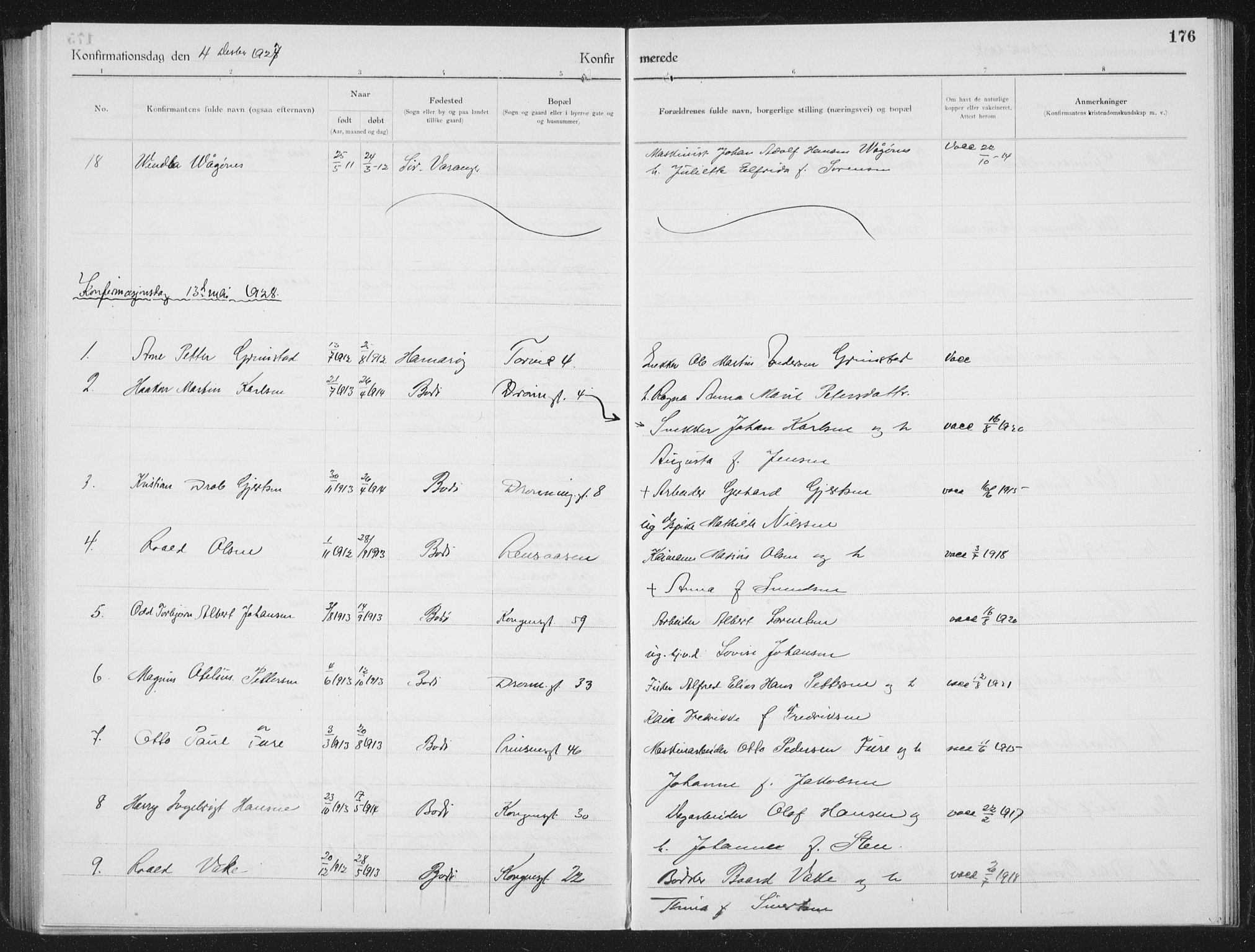 Ministerialprotokoller, klokkerbøker og fødselsregistre - Nordland, SAT/A-1459/801/L0037: Klokkerbok nr. 801C12, 1921-1937, s. 176