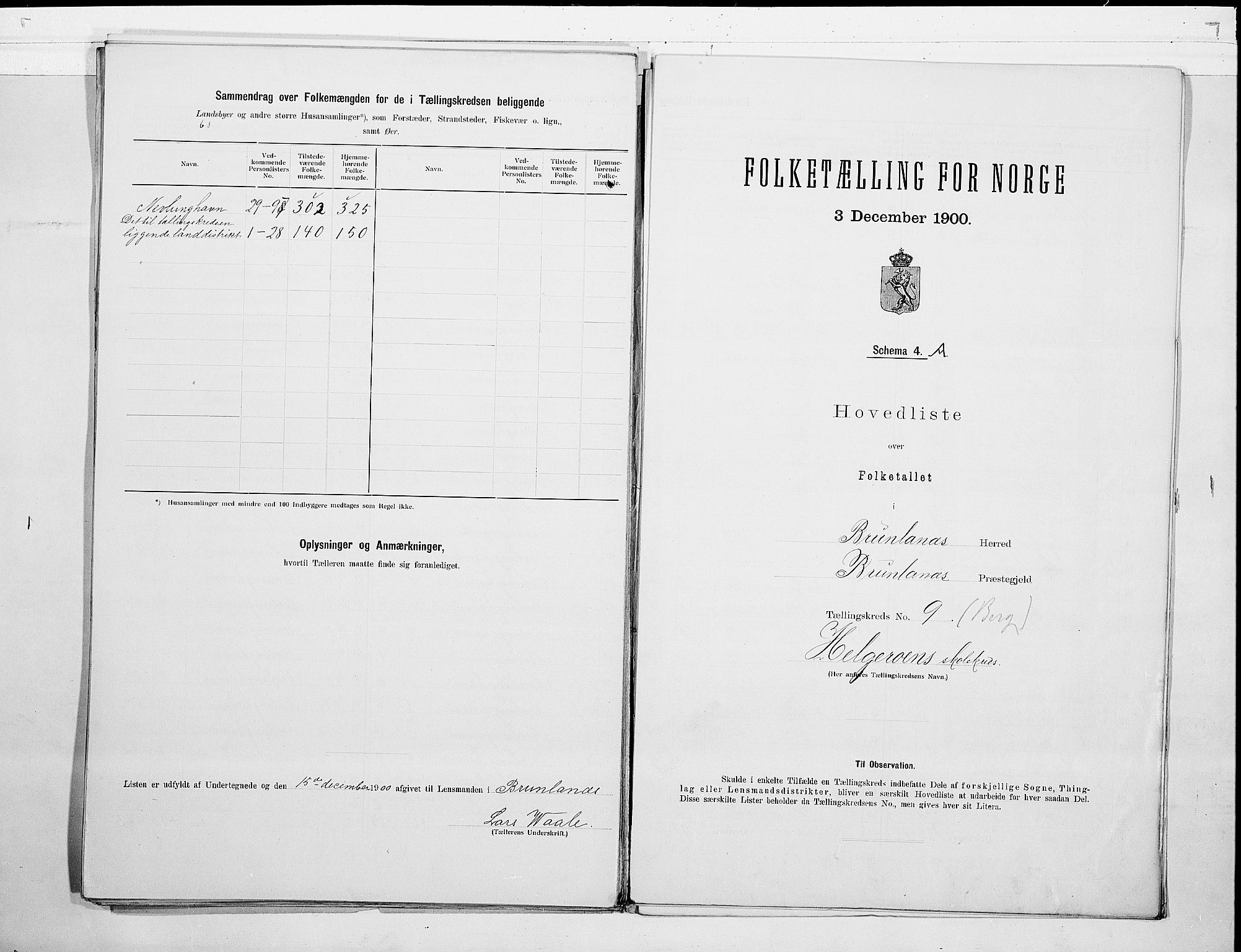 RA, Folketelling 1900 for 0726 Brunlanes herred, 1900, s. 24