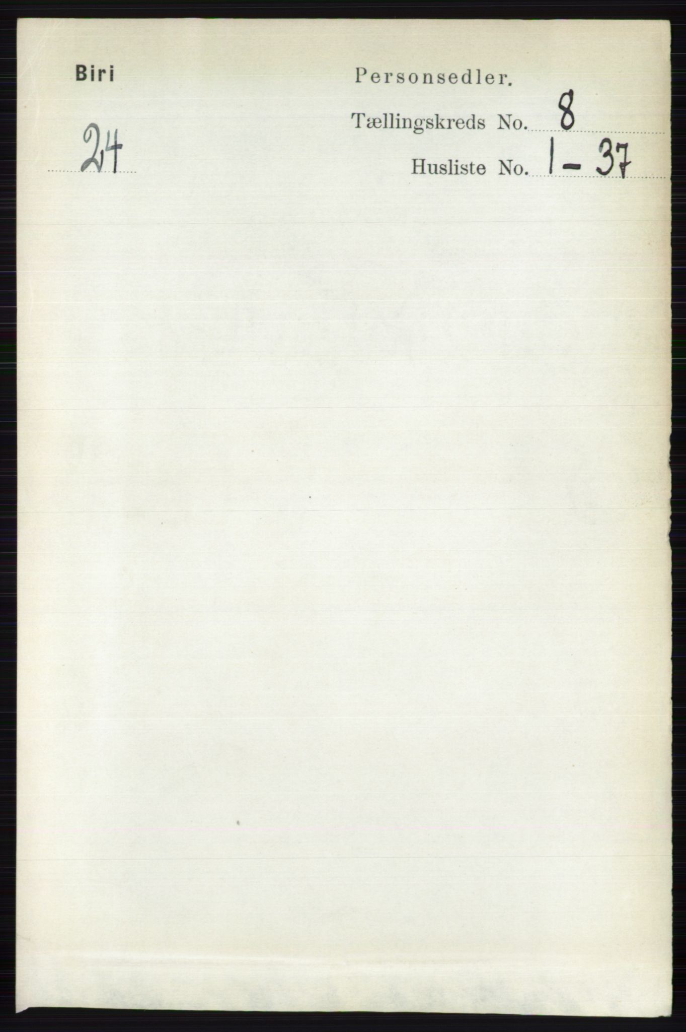 RA, Folketelling 1891 for 0525 Biri herred, 1891, s. 2910