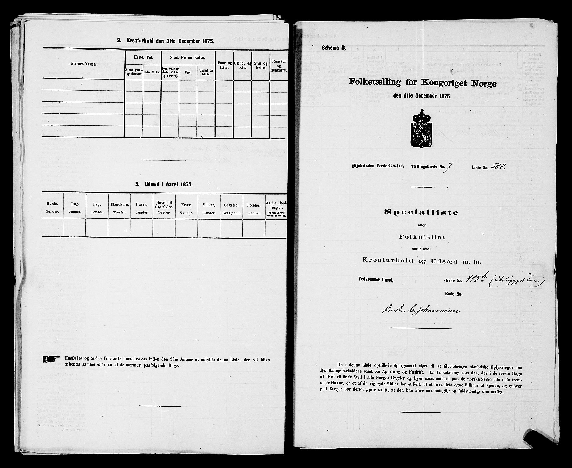 RA, Folketelling 1875 for 0103B Fredrikstad prestegjeld, Fredrikstad kjøpstad, 1875, s. 1341