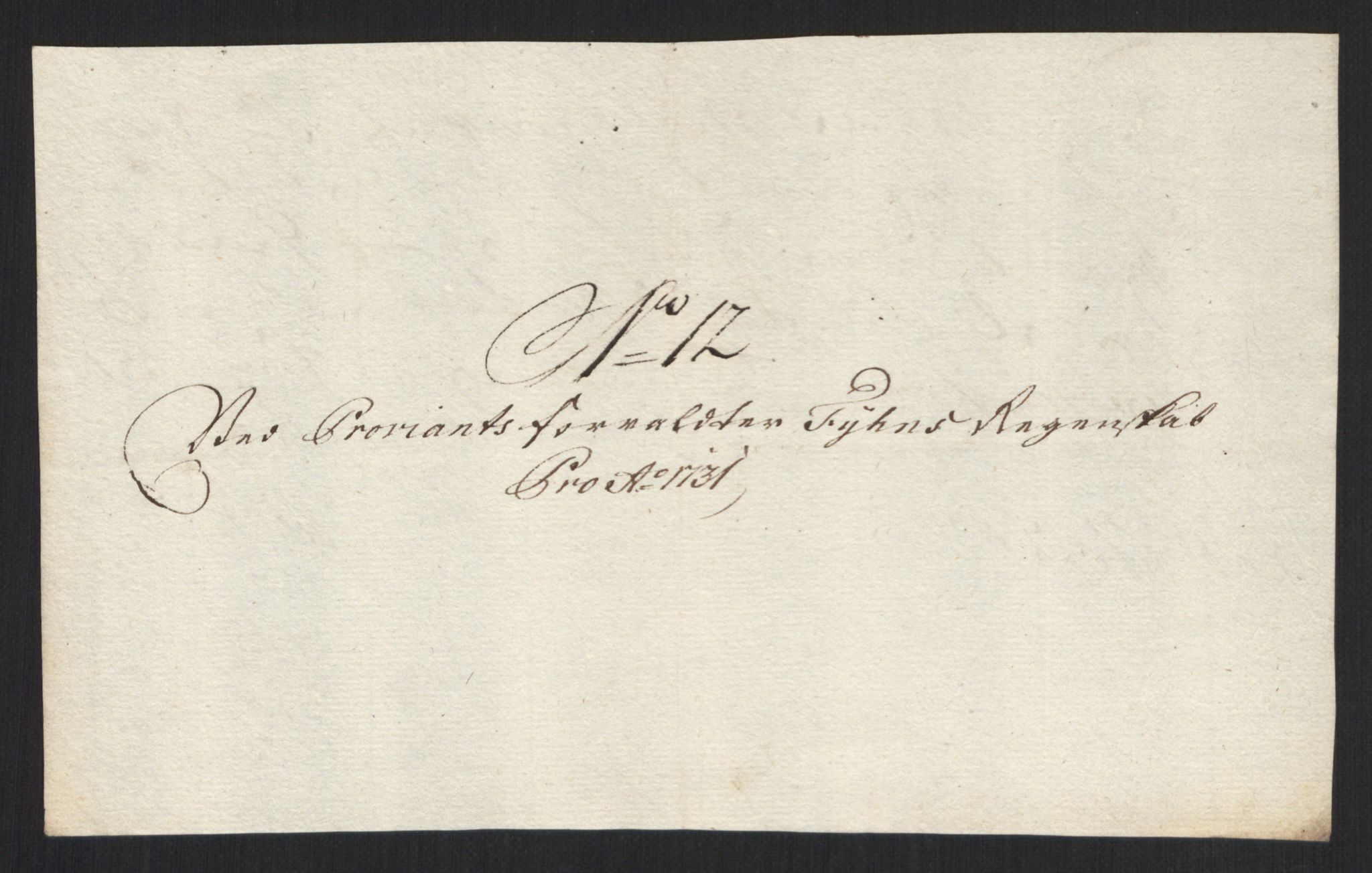 Rentekammeret inntil 1814, Reviderte regnskaper, Militære regnskaper, AV/RA-EA-4069/Rd/L0649: Trondheim festningsregnskaper, 1731