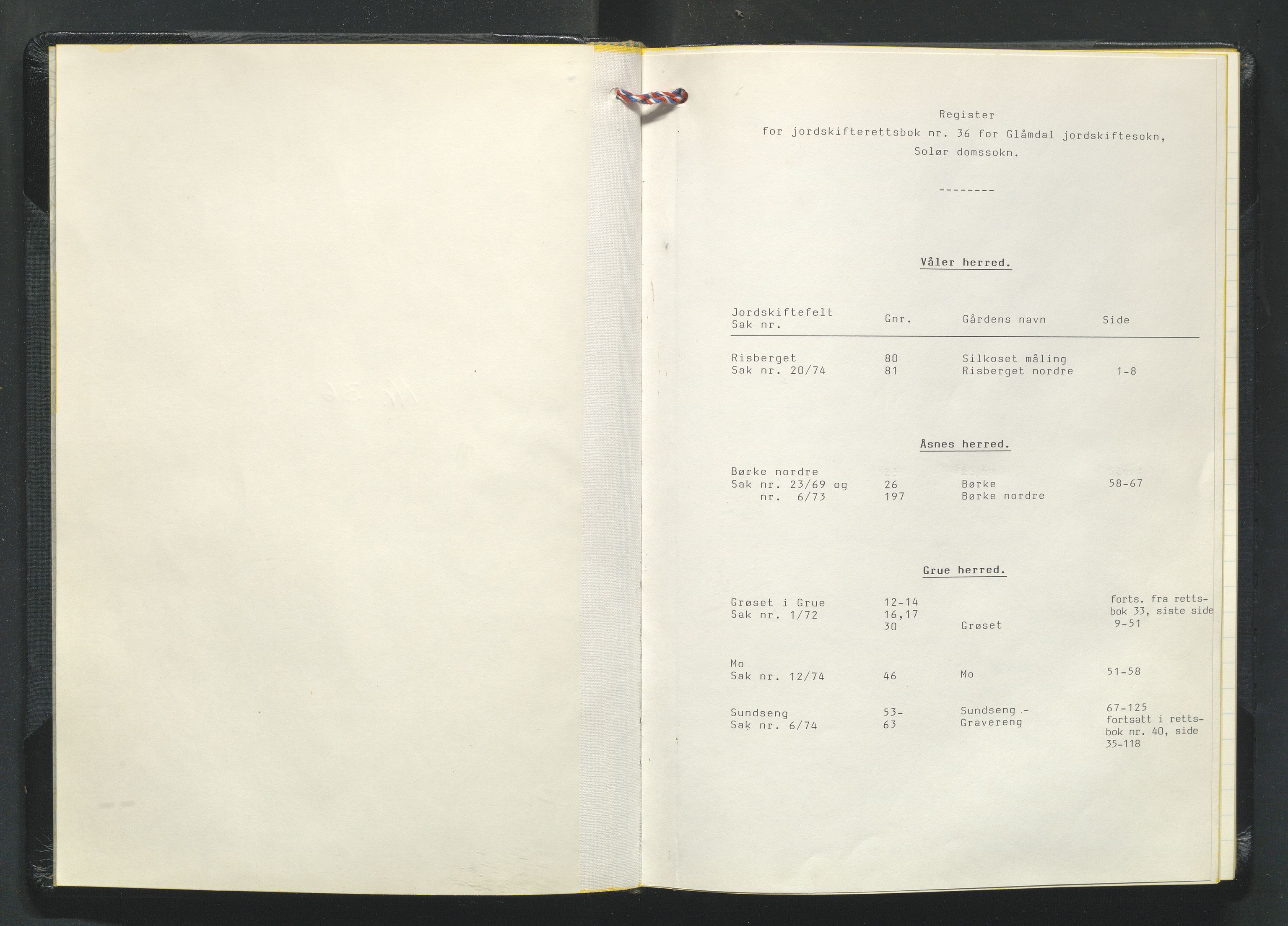 Glåmdal jordskifterett, AV/SAH-JORDSKIFTEH-003/G/Ga/L0018/0002: Rettsbøker / Rettsbok - nr. 36, 1976-1981