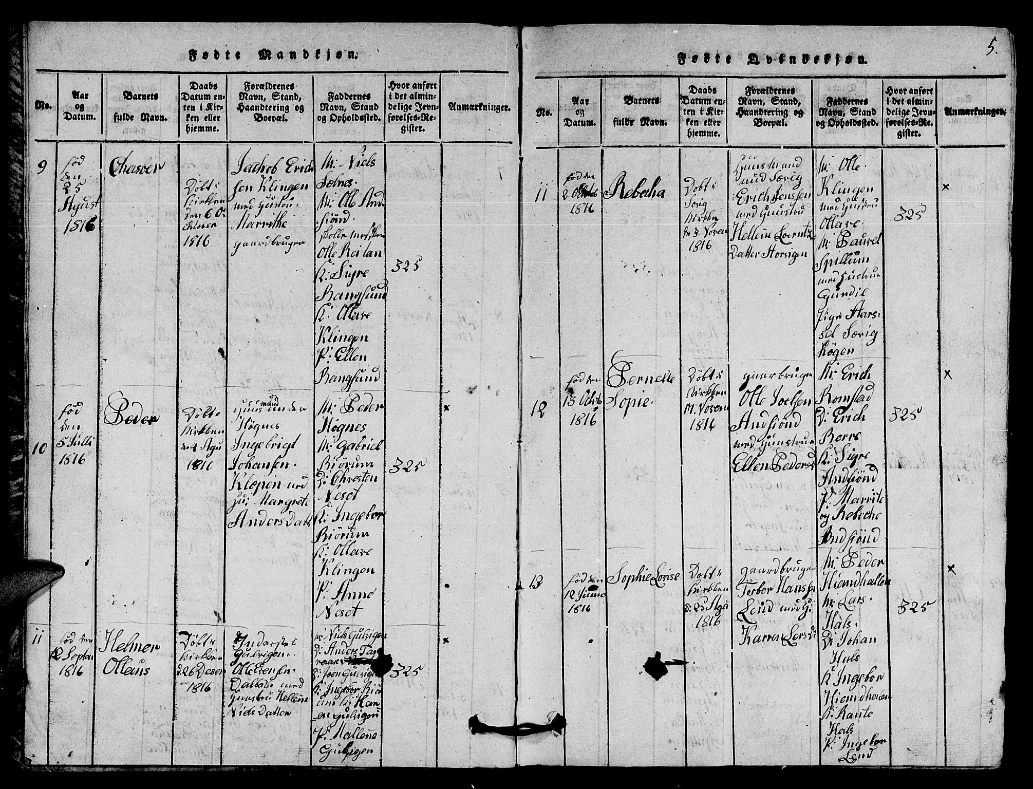 Ministerialprotokoller, klokkerbøker og fødselsregistre - Nord-Trøndelag, SAT/A-1458/770/L0590: Klokkerbok nr. 770C01, 1815-1824, s. 5