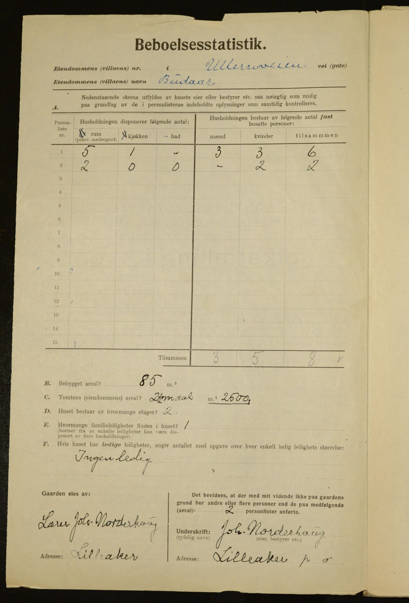 , Kommunal folketelling 1.12.1923 for Aker, 1923, s. 6582