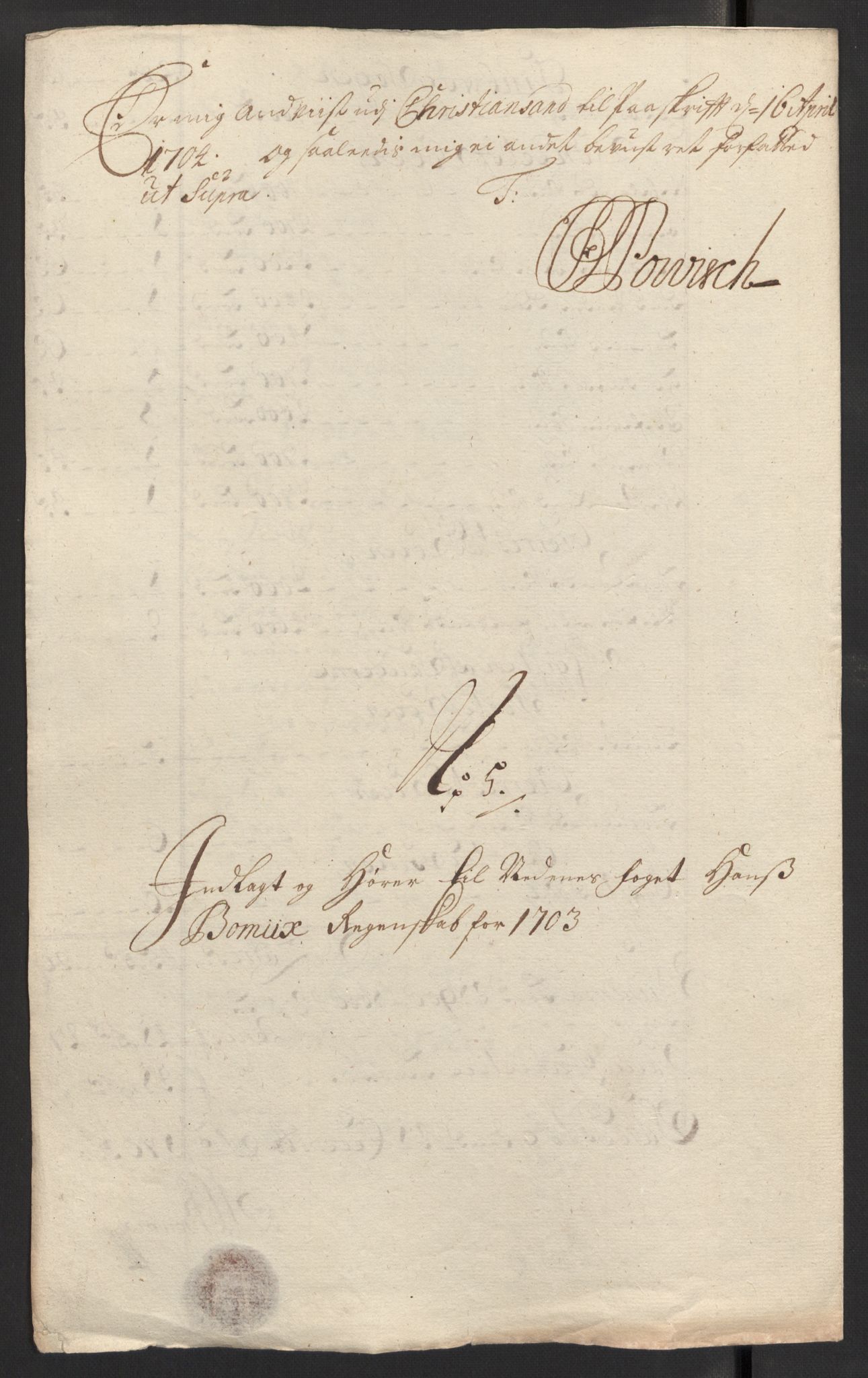 Rentekammeret inntil 1814, Reviderte regnskaper, Fogderegnskap, RA/EA-4092/R39/L2316: Fogderegnskap Nedenes, 1702-1703, s. 199